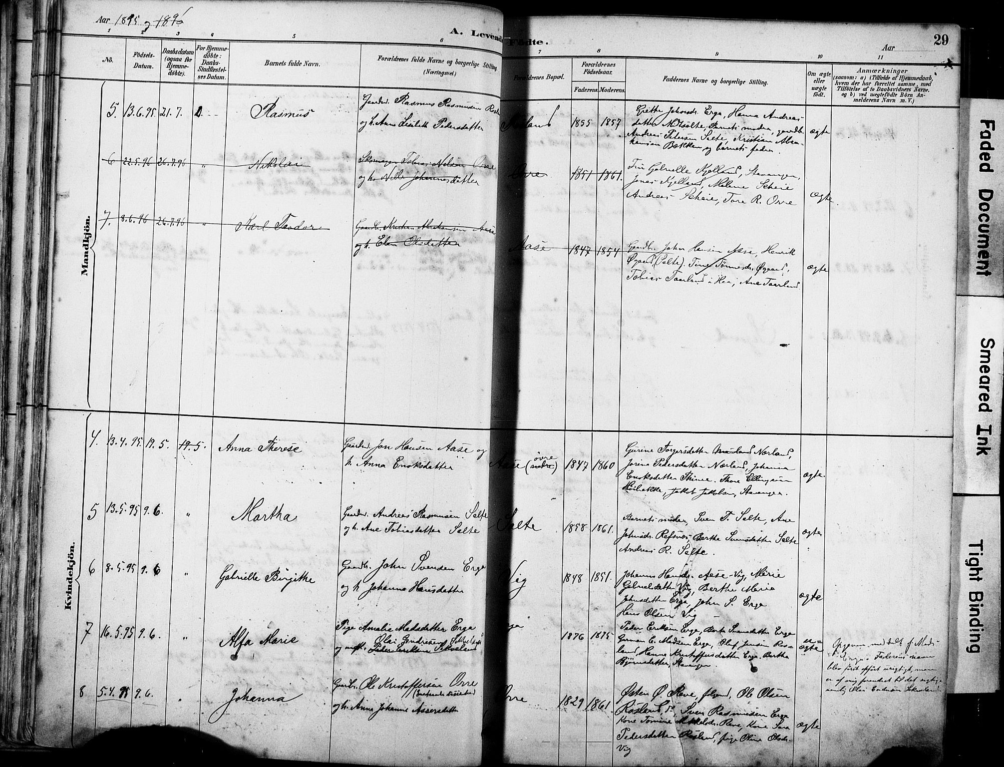 Klepp sokneprestkontor, SAST/A-101803/001/3/30BA/L0007: Parish register (official) no. A 8, 1886-1912, p. 29