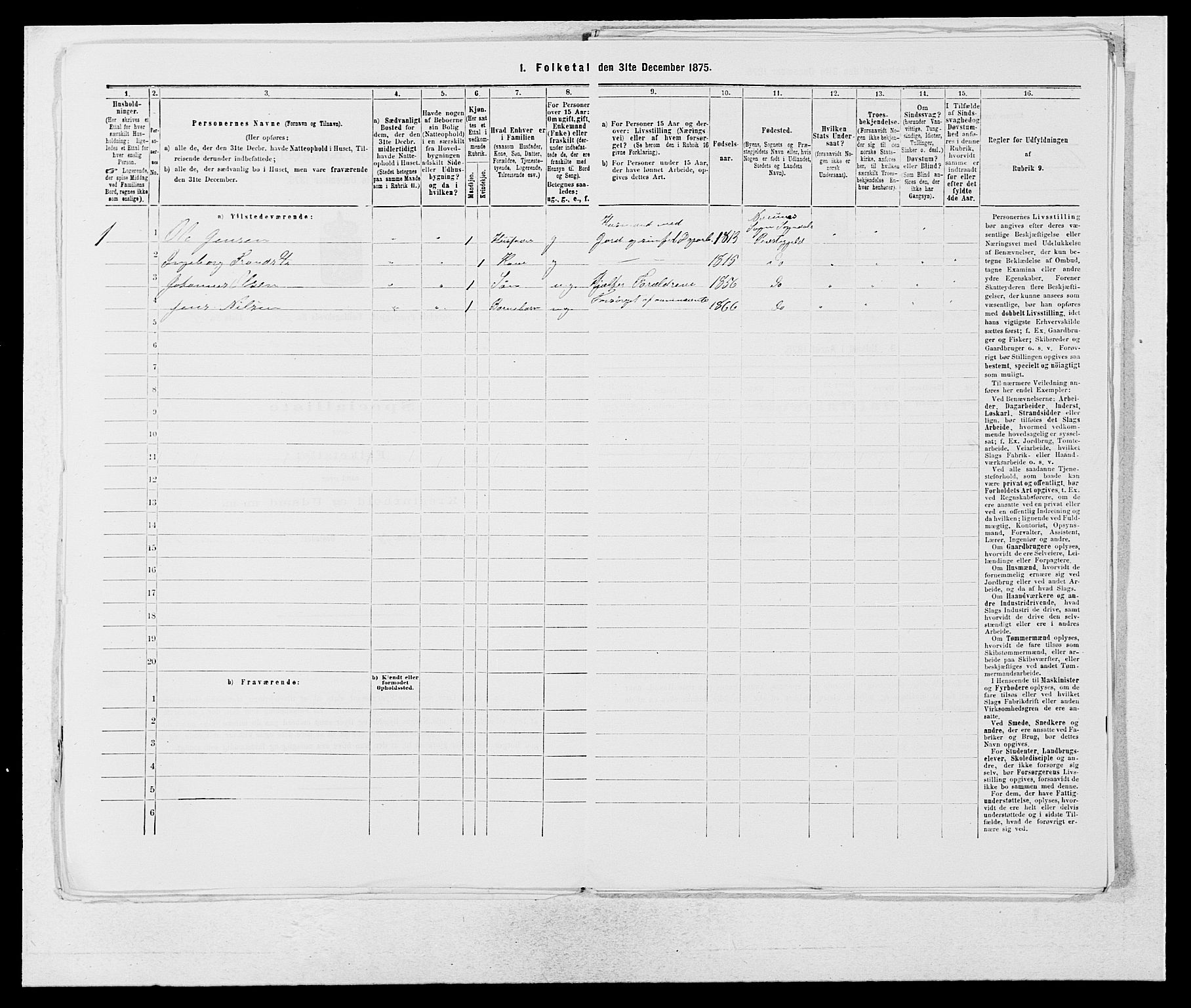 SAB, 1875 census for 1420P Sogndal, 1875, p. 1183