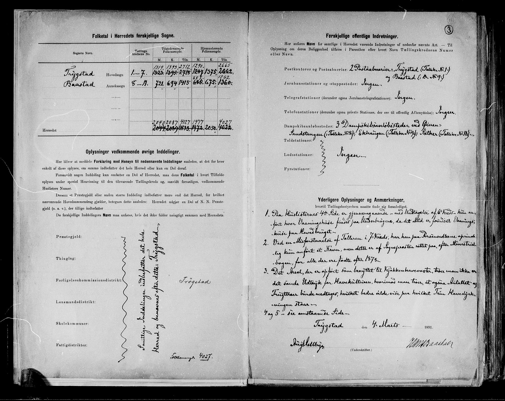 RA, 1891 Census for 0122 Trøgstad, 1891, p. 3