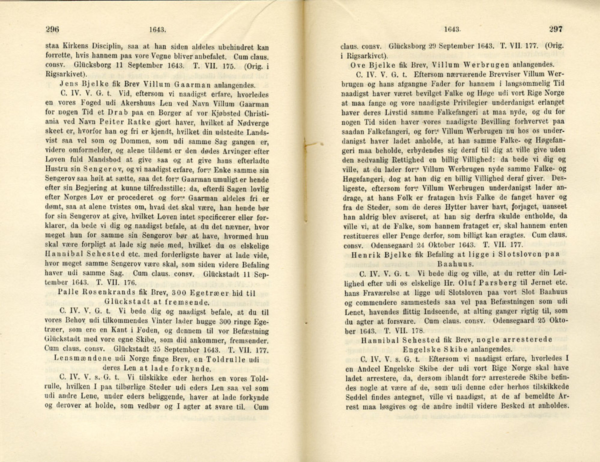 Publikasjoner utgitt av Det Norske Historiske Kildeskriftfond, PUBL/-/-/-: Norske Rigs-Registranter, bind 8, 1641-1648, p. 296-297