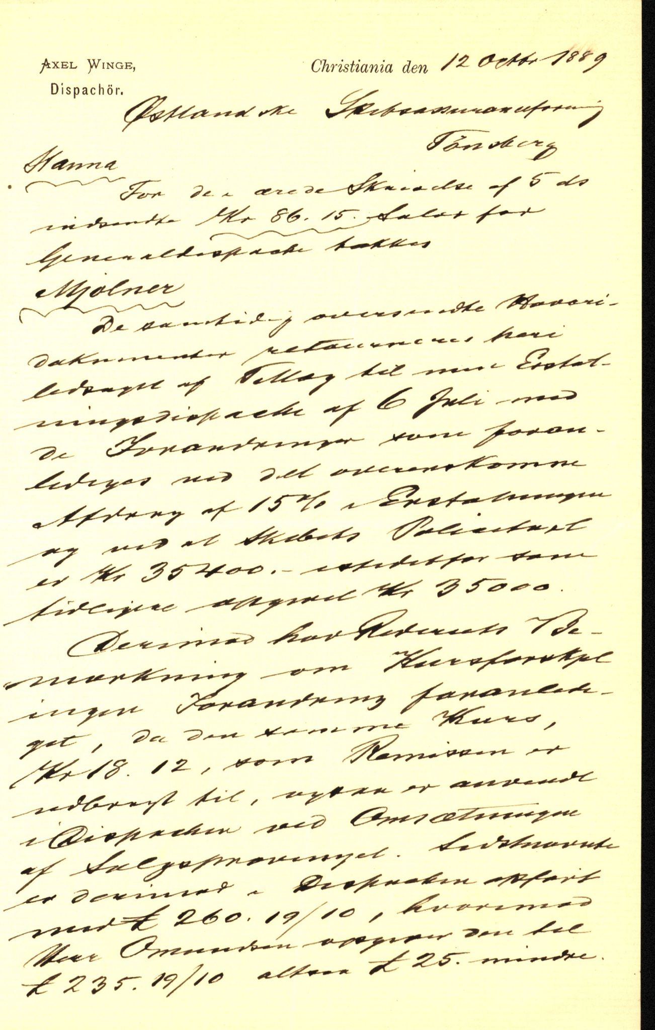 Pa 63 - Østlandske skibsassuranceforening, VEMU/A-1079/G/Ga/L0022/0007: Havaridokumenter / Nyassa, Mjølner, 1888, p. 123