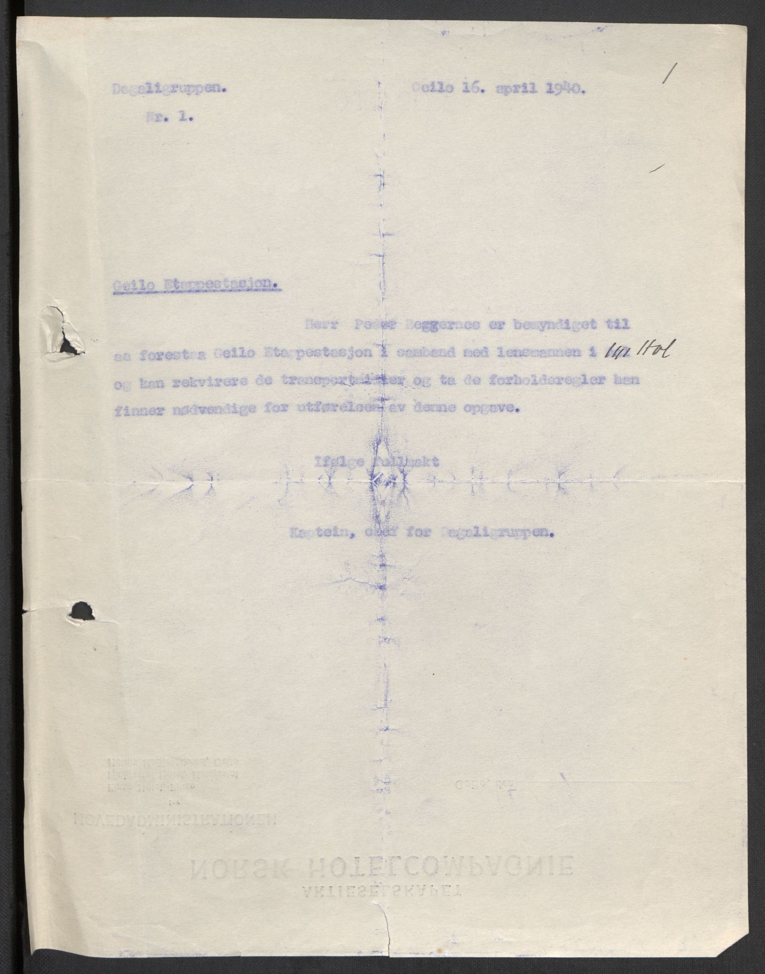 Forsvaret, Forsvarets krigshistoriske avdeling, AV/RA-RAFA-2017/Y/Yb/L0108: II-C-11-466-499  -  4. Divisjon., 1940, p. 129