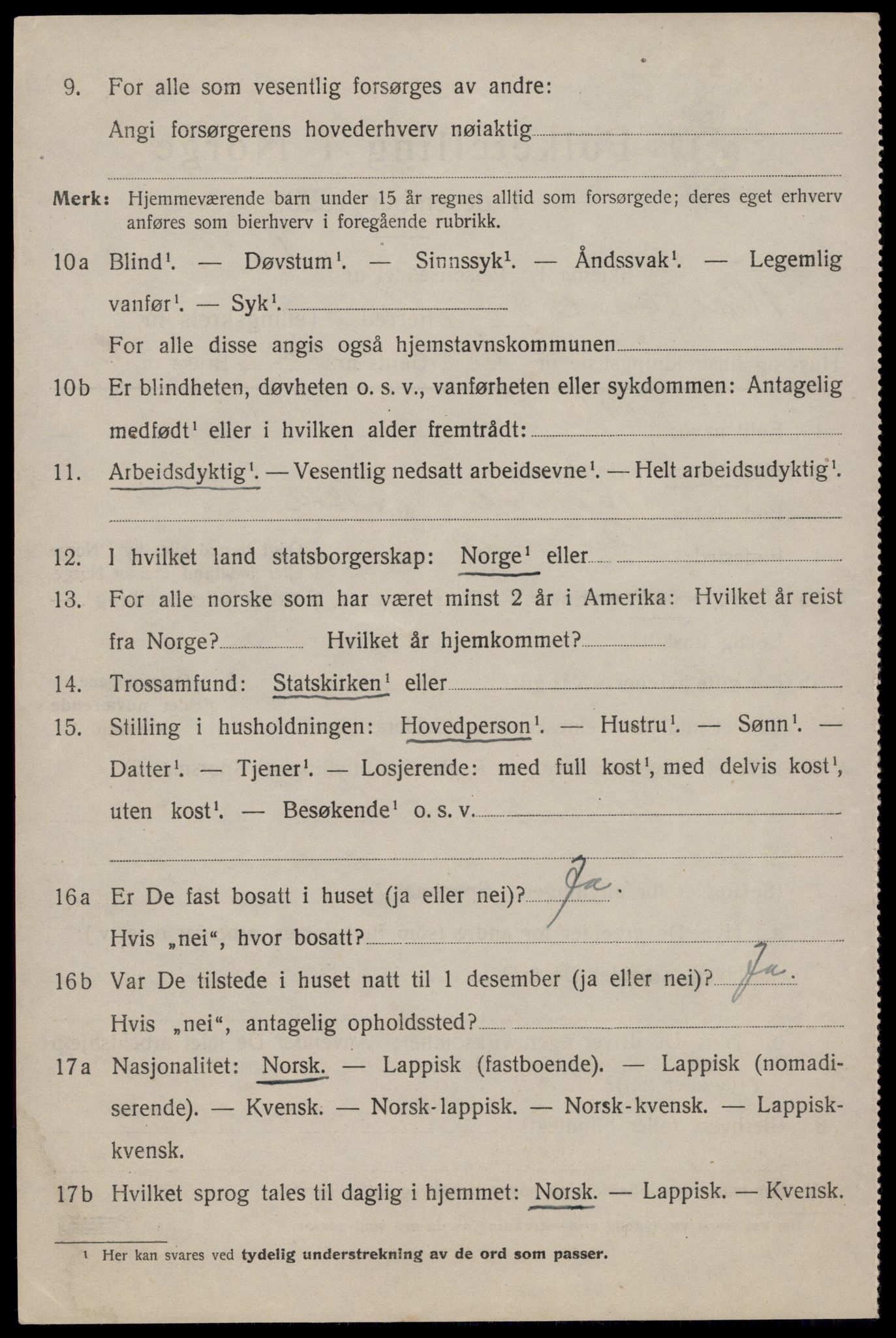 SAT, 1920 census for Flakstad, 1920, p. 2144