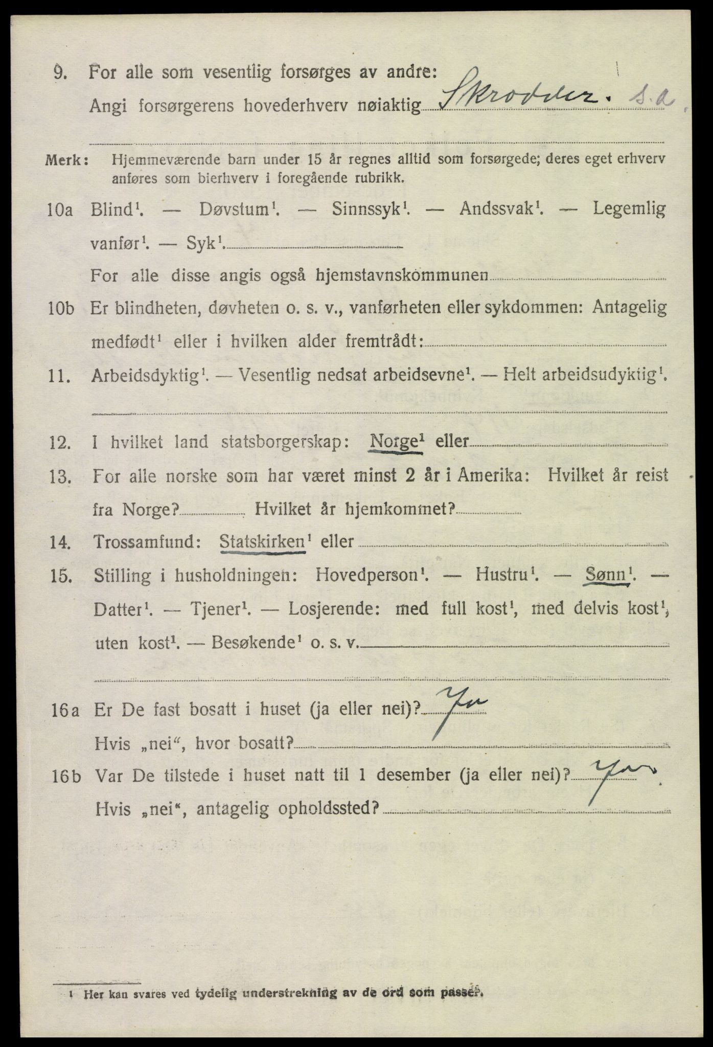 SAK, 1920 census for Mykland, 1920, p. 1321