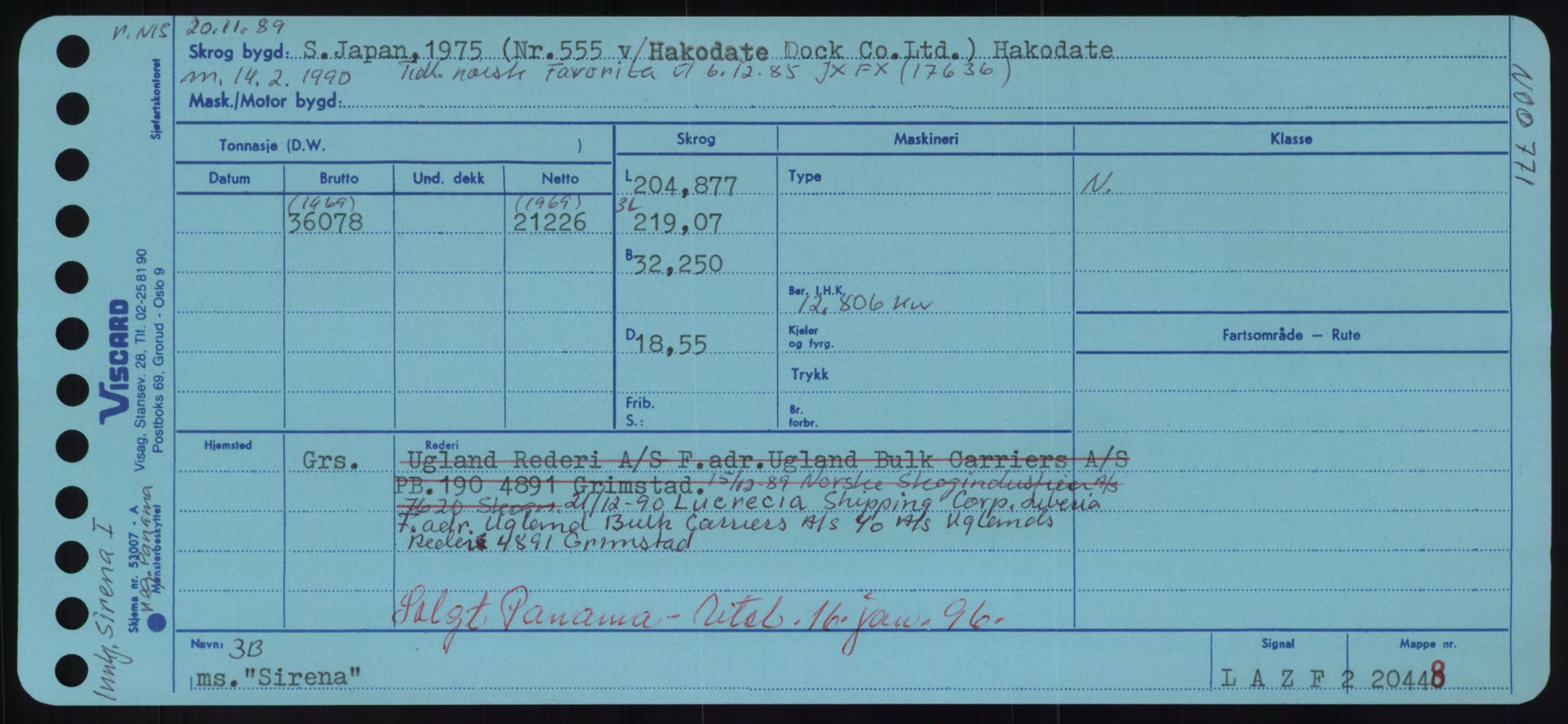 Sjøfartsdirektoratet med forløpere, Skipsmålingen, AV/RA-S-1627/H/Hd/L0033: Fartøy, Sevi-Sjø, p. 261