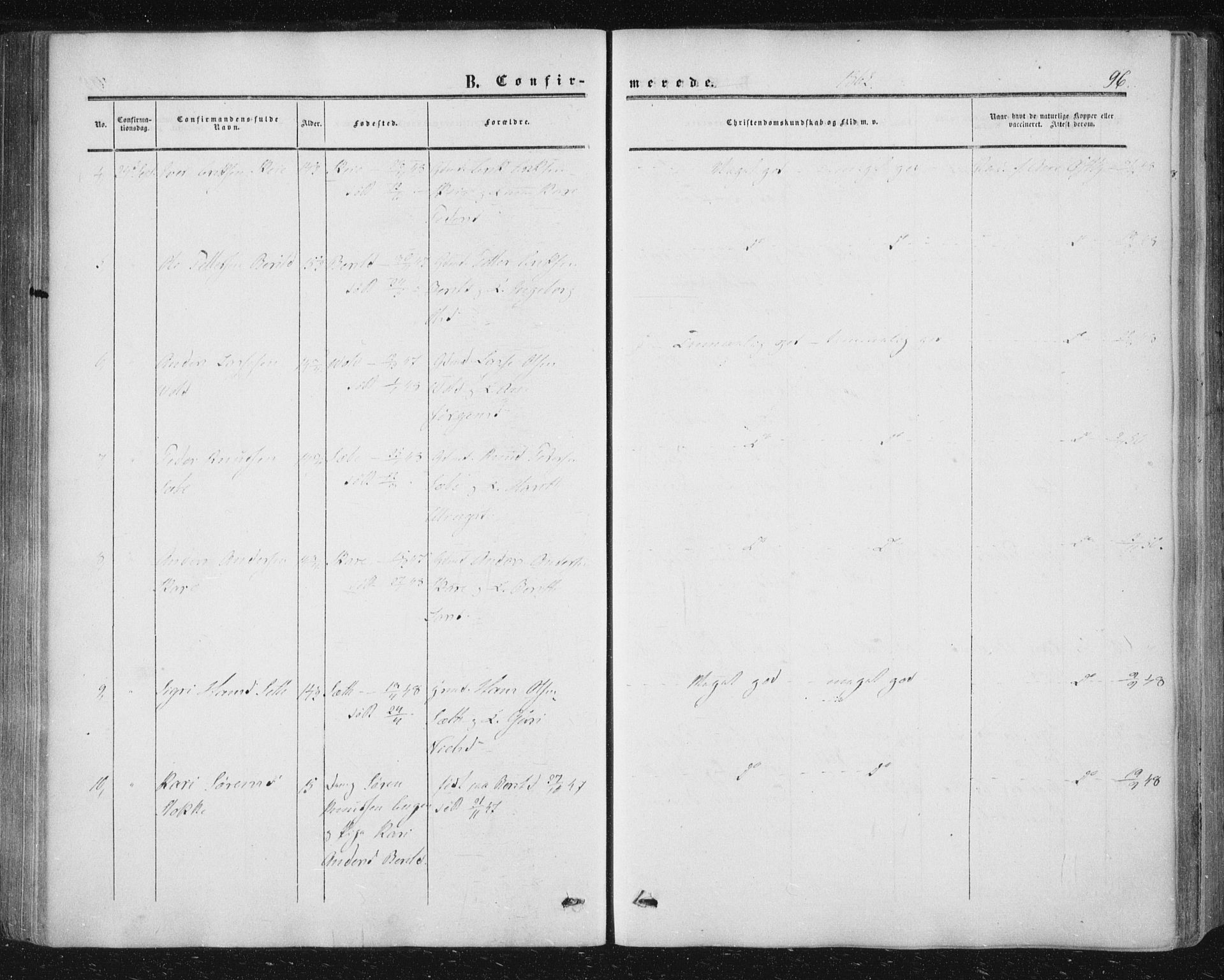 Ministerialprotokoller, klokkerbøker og fødselsregistre - Møre og Romsdal, AV/SAT-A-1454/543/L0562: Parish register (official) no. 543A02, 1854-1884, p. 96