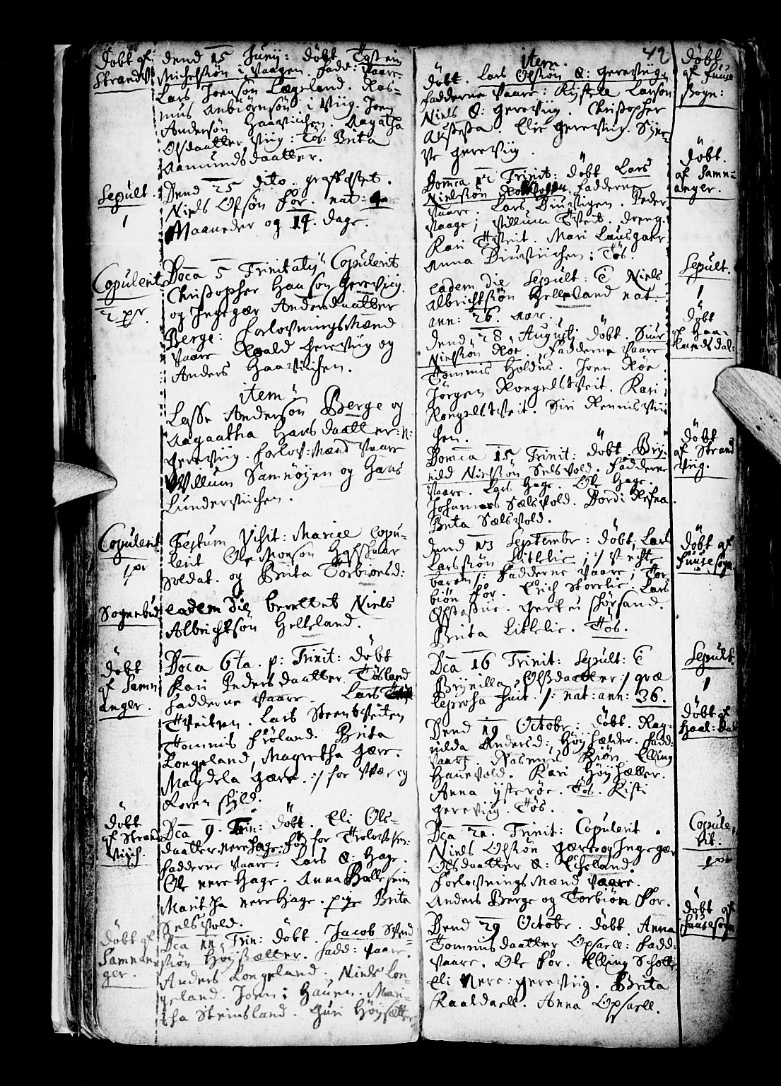Os sokneprestembete, SAB/A-99929: Parish register (official) no. A 6, 1669-1719, p. 42