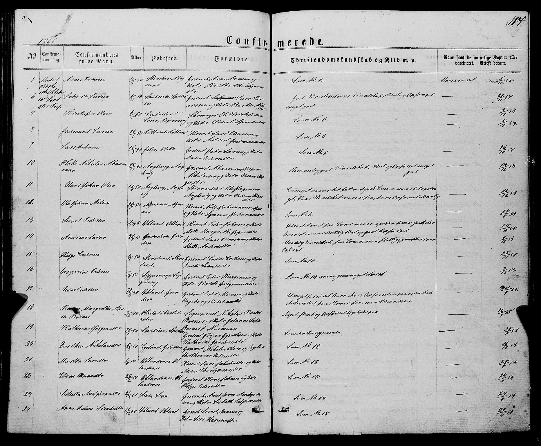 Finnås sokneprestembete, SAB/A-99925/H/Ha/Haa/Haaa/L0008: Parish register (official) no. A 8, 1863-1872, p. 114