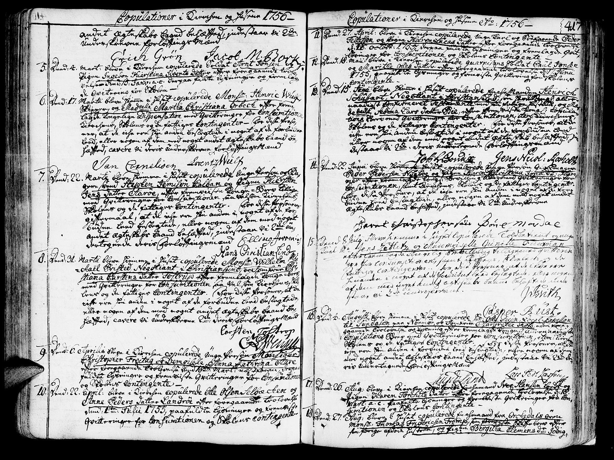 Ministerialprotokoller, klokkerbøker og fødselsregistre - Sør-Trøndelag, SAT/A-1456/602/L0103: Parish register (official) no. 602A01, 1732-1774, p. 417