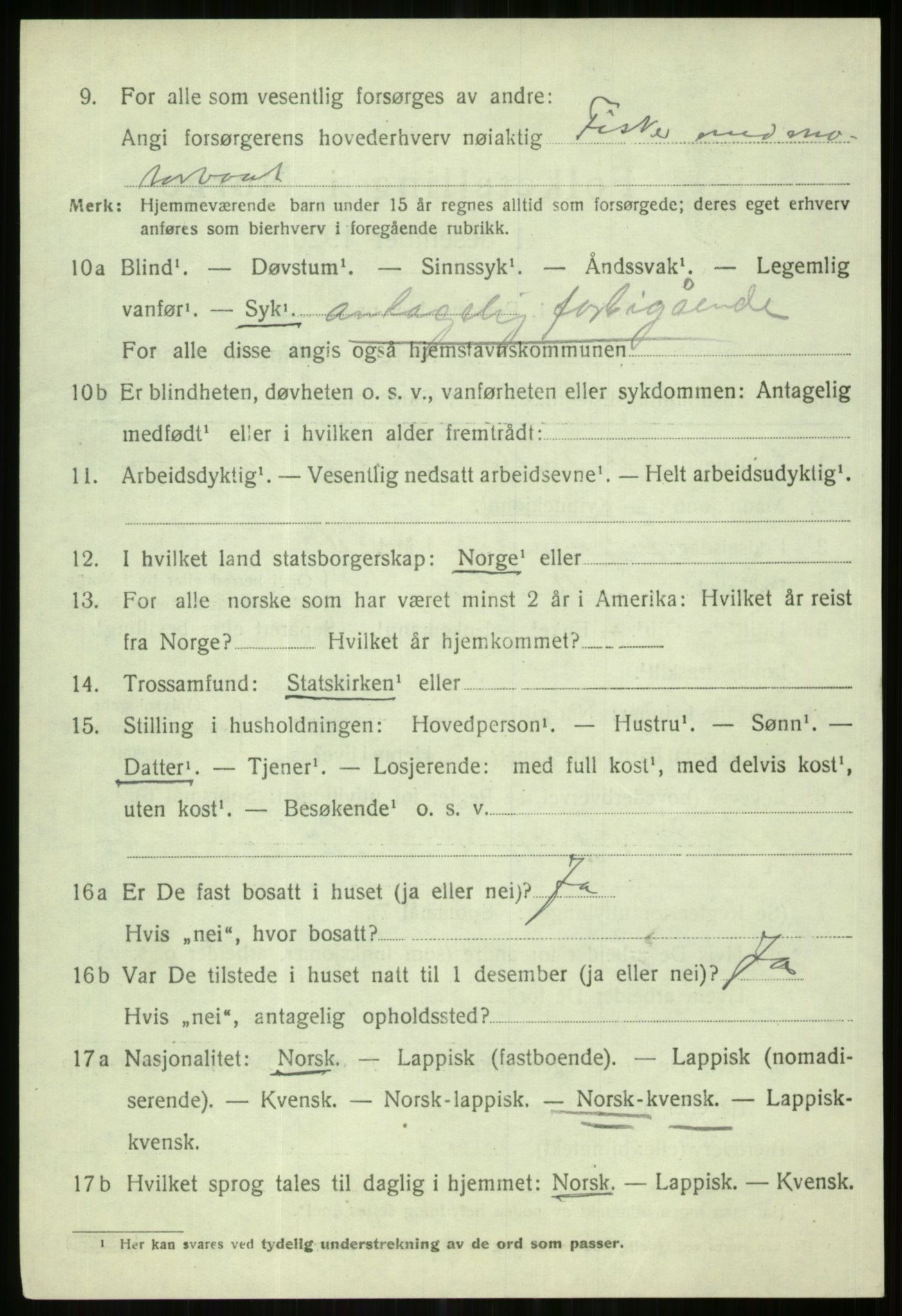 SATØ, 1920 census for Karlsøy, 1920, p. 3481