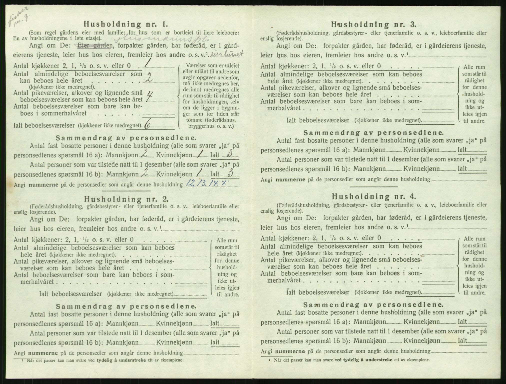 SAT, 1920 census for Hustad, 1920, p. 612