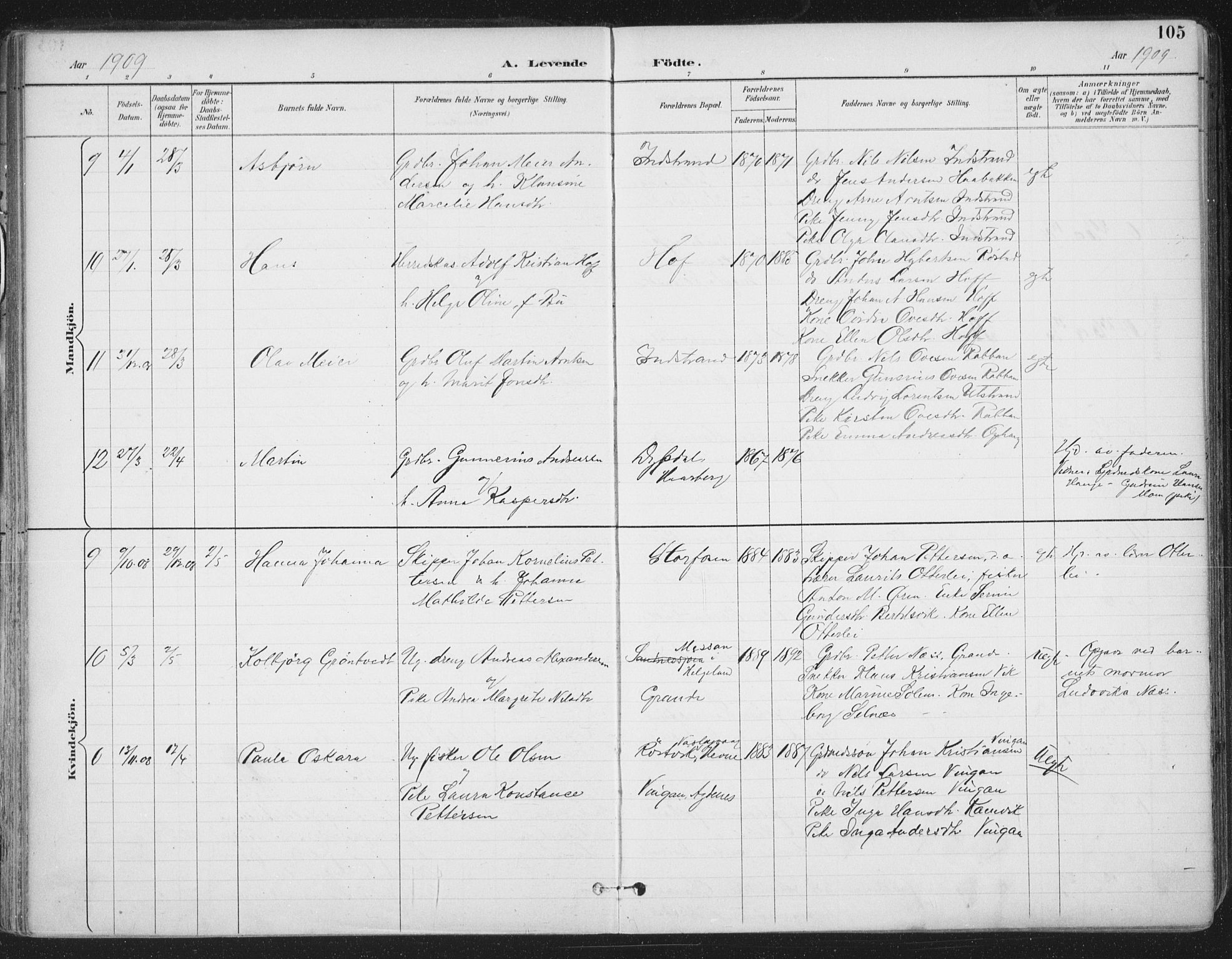 Ministerialprotokoller, klokkerbøker og fødselsregistre - Sør-Trøndelag, SAT/A-1456/659/L0743: Parish register (official) no. 659A13, 1893-1910, p. 105