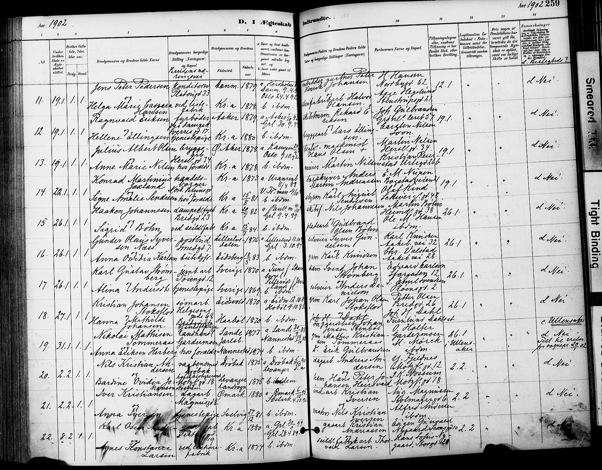 Grønland prestekontor Kirkebøker, SAO/A-10848/F/Fa/L0013: Parish register (official) no. 13, 1887-1906, p. 259