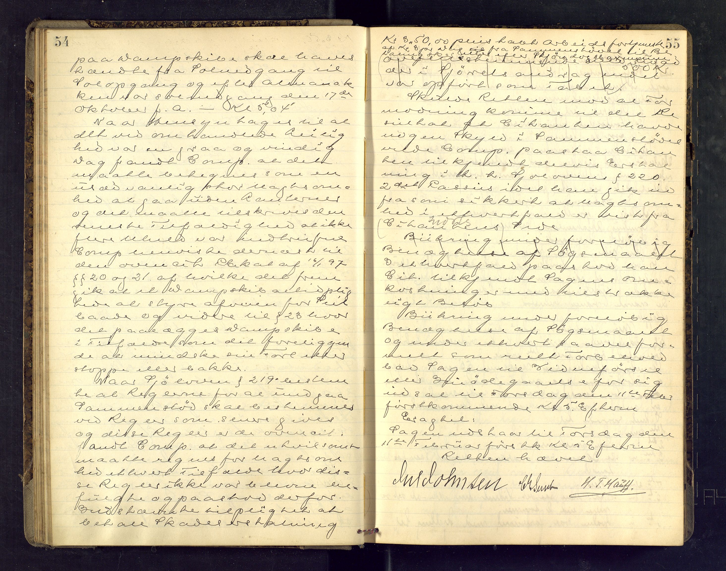 Tønsberg byfogd, AV/SAKO-A-224/F/Fb/L0014: Ekstrarettsprotokoll, 1903-1906, p. 54-55