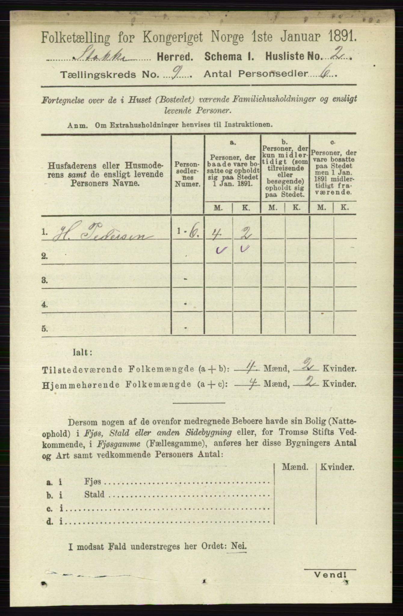 RA, 1891 census for 0720 Stokke, 1891, p. 5777