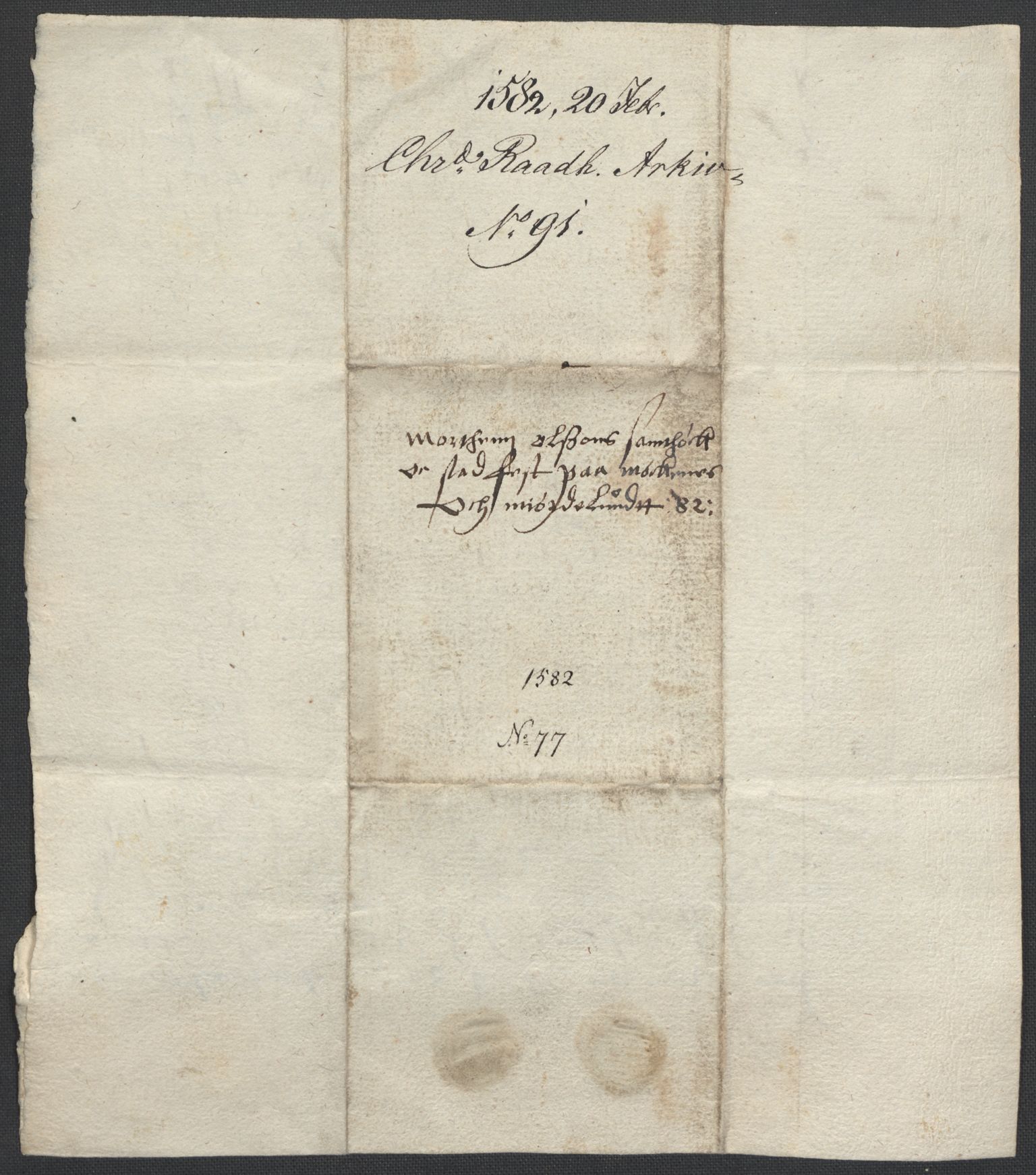 Riksarkivets diplomsamling, RA/EA-5965/F02/L0084: Dokumenter, 1582, p. 10