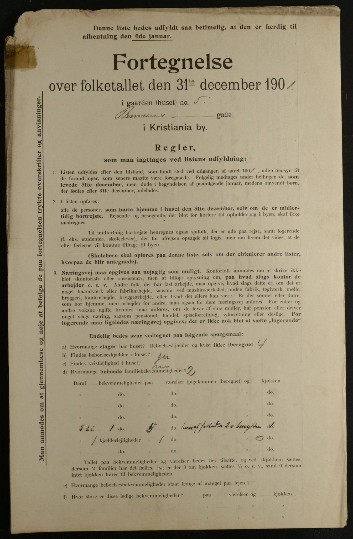 OBA, Municipal Census 1901 for Kristiania, 1901, p. 12482