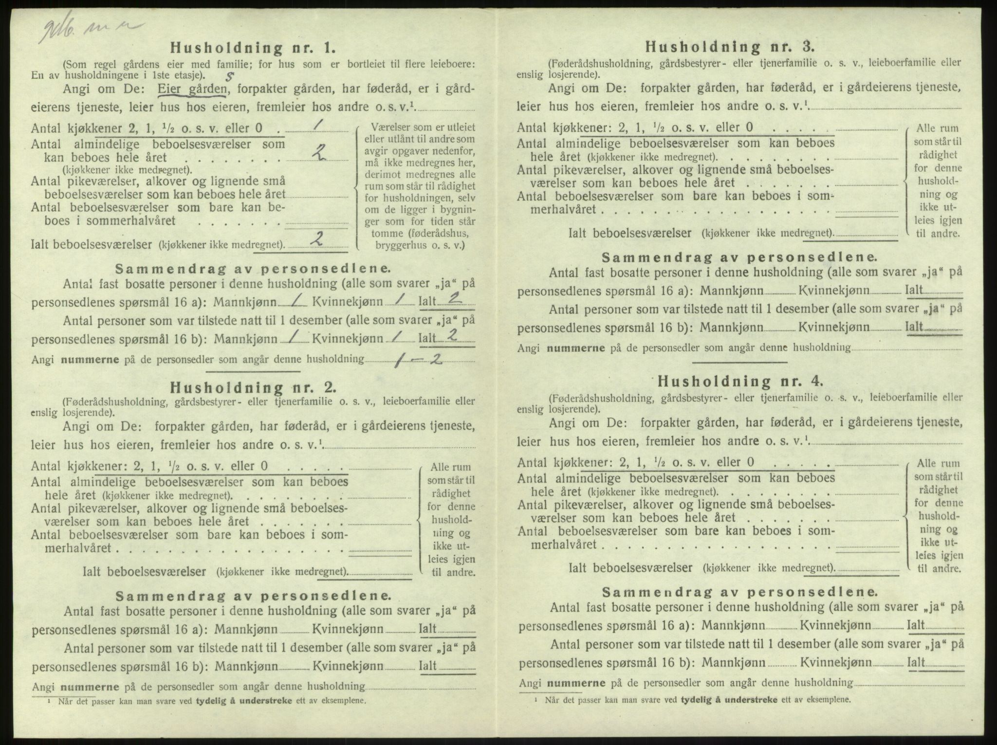 SAB, 1920 census for Balestrand, 1920, p. 331