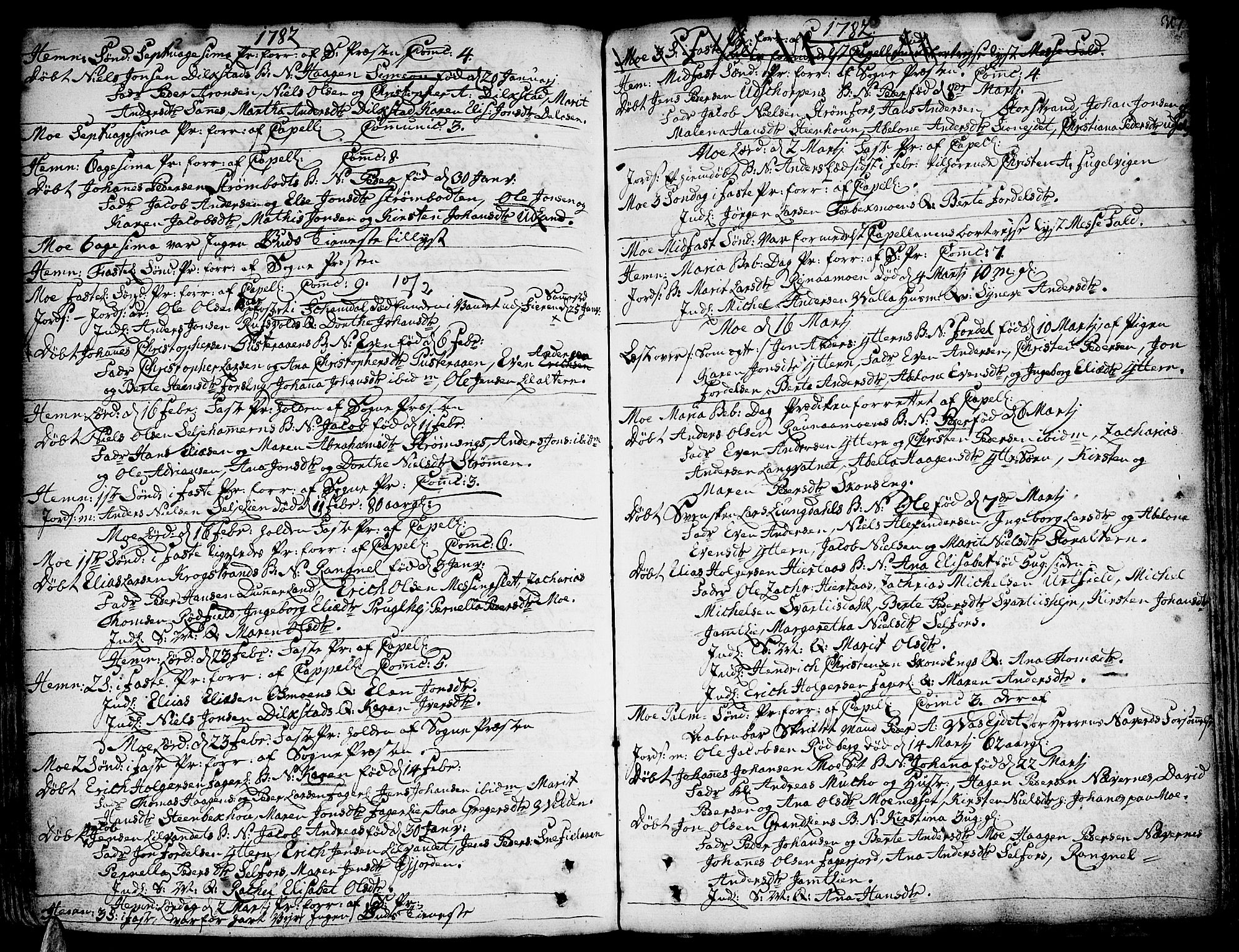 Ministerialprotokoller, klokkerbøker og fødselsregistre - Nordland, SAT/A-1459/825/L0348: Parish register (official) no. 825A04, 1752-1788, p. 307