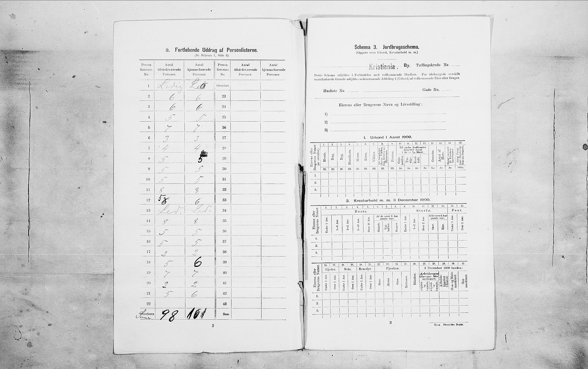 SAO, 1900 census for Kristiania, 1900, p. 83611