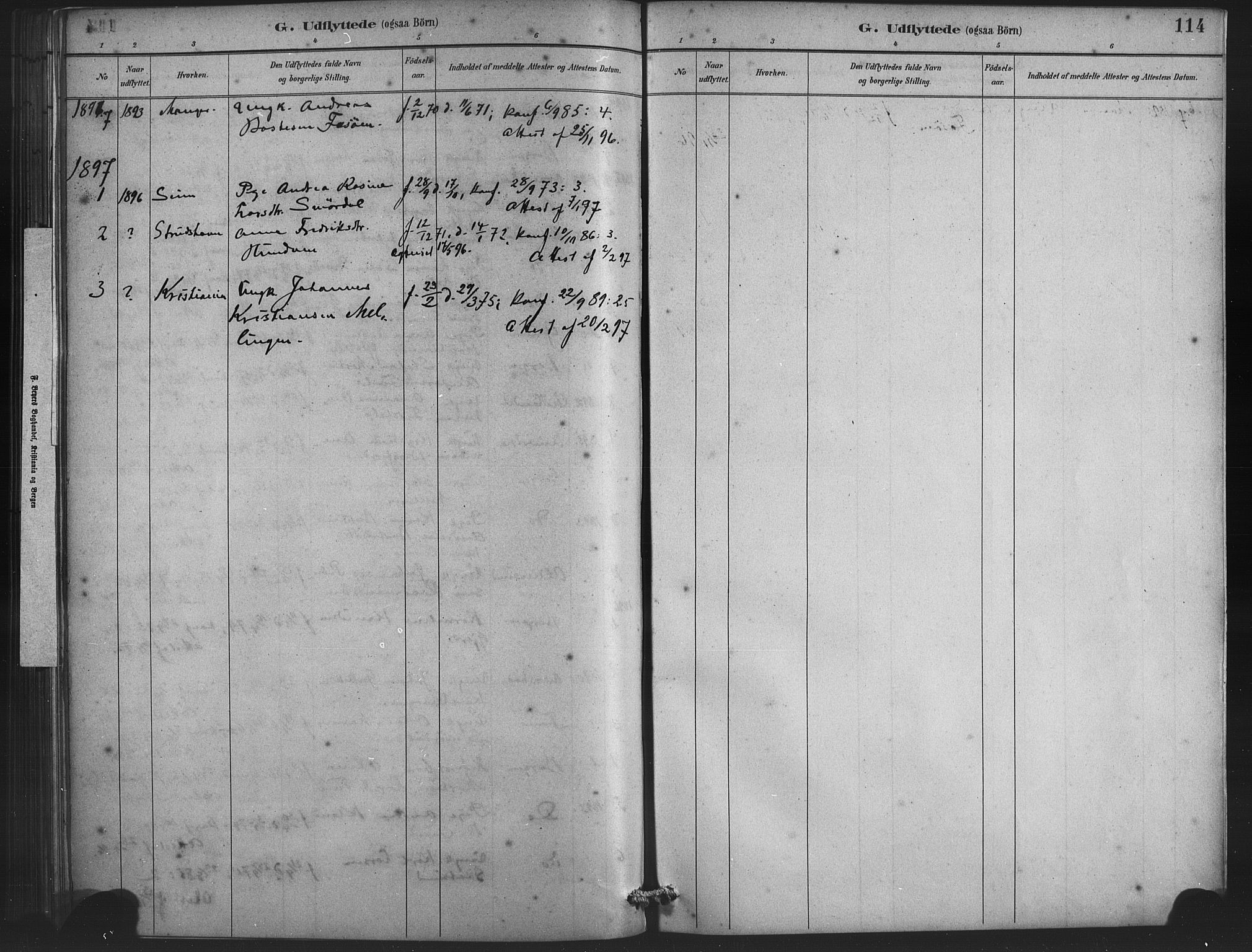Lindås Sokneprestembete, SAB/A-76701/H/Haa: Parish register (official) no. E 1, 1886-1897, p. 114