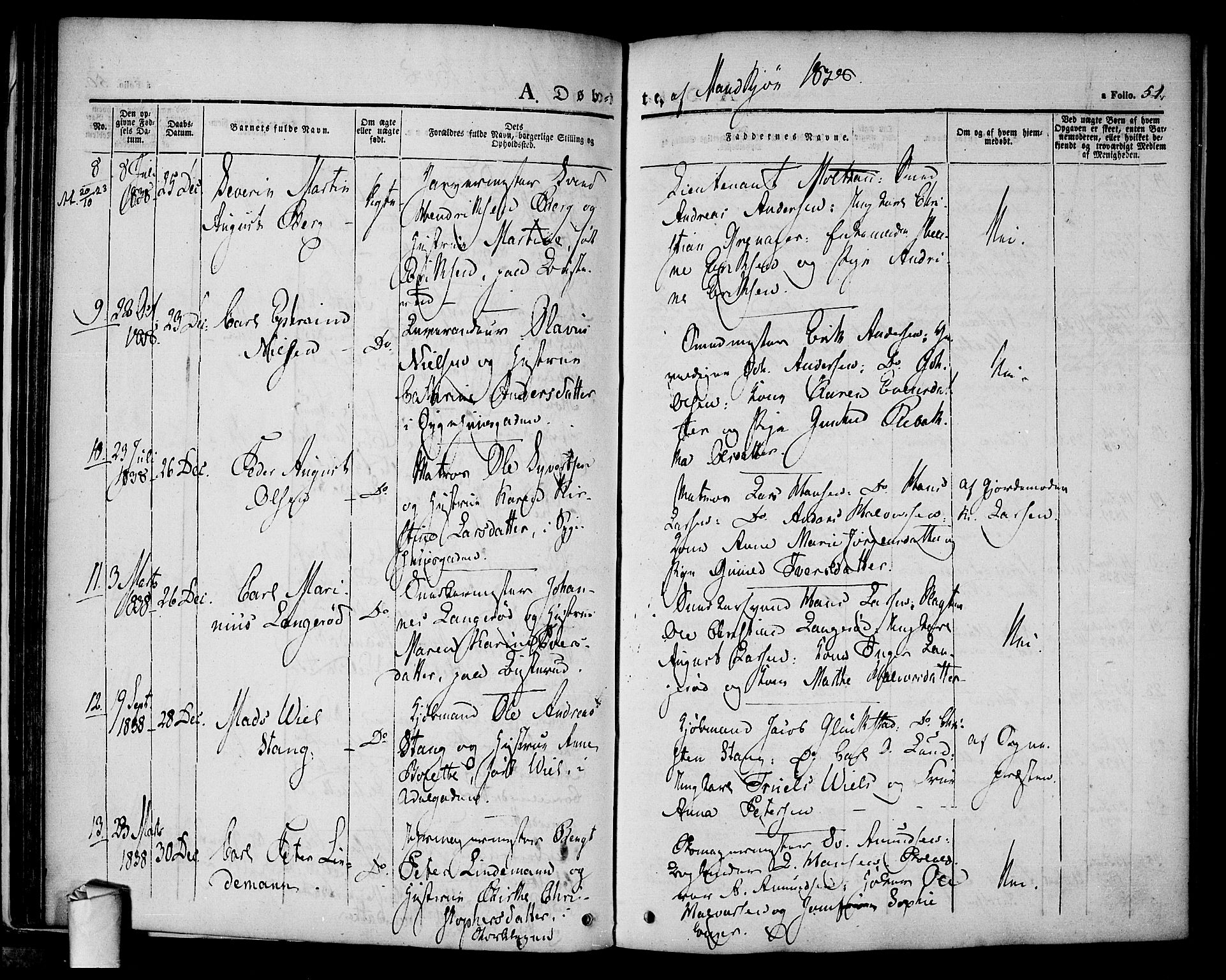 Halden prestekontor Kirkebøker, AV/SAO-A-10909/F/Fa/L0005: Parish register (official) no. I 5, 1834-1845, p. 51