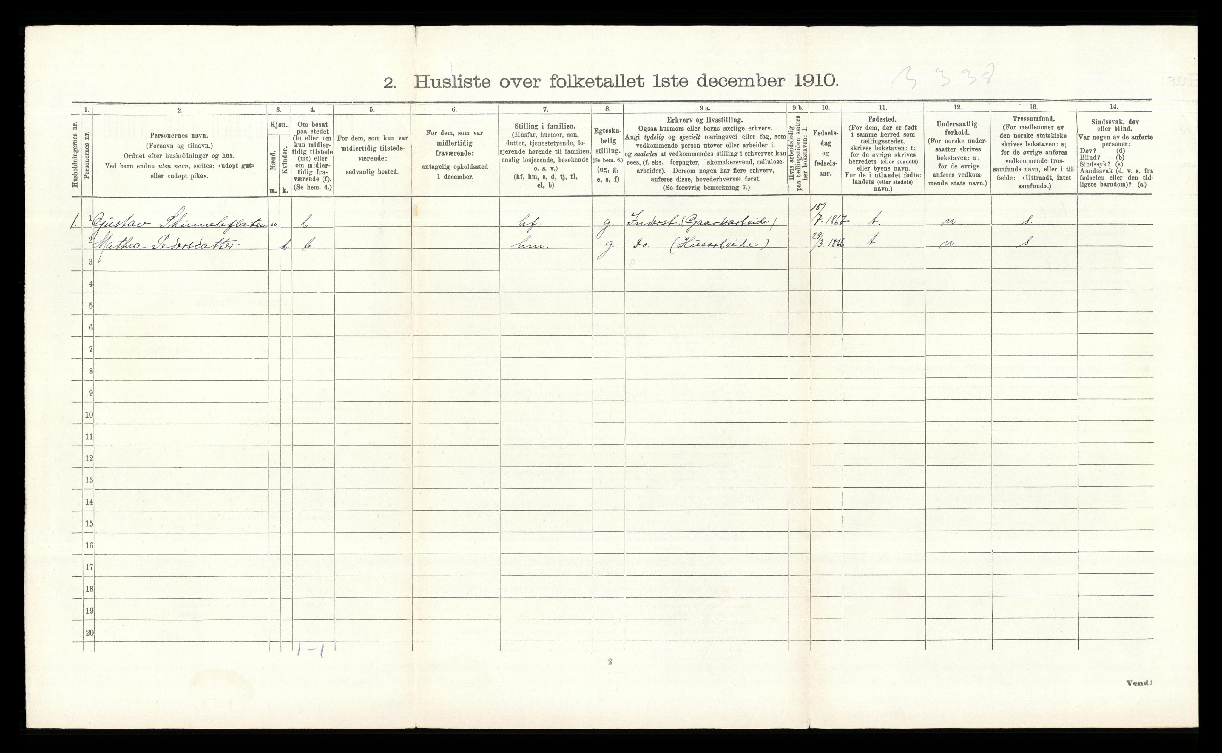 RA, 1910 census for Nordre Land, 1910, p. 1342