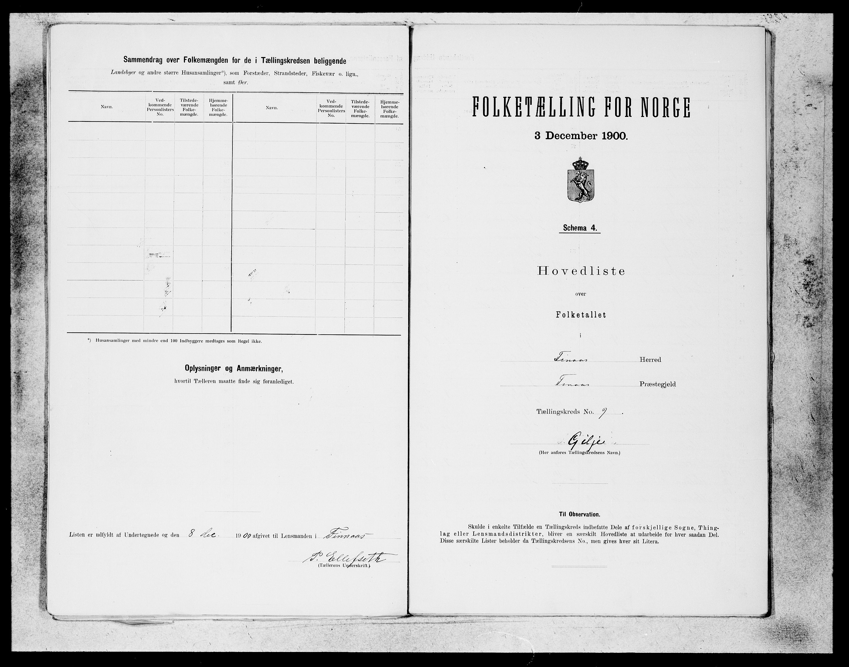 SAB, 1900 census for Finnås, 1900, p. 20