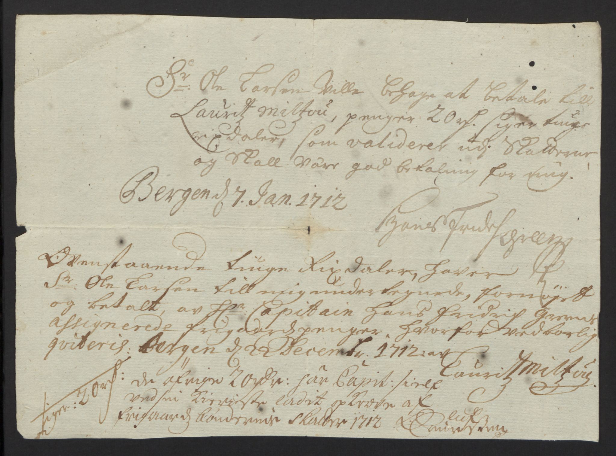 Rentekammeret inntil 1814, Reviderte regnskaper, Fogderegnskap, AV/RA-EA-4092/R48/L2988: Fogderegnskap Sunnhordland og Hardanger, 1712, p. 311