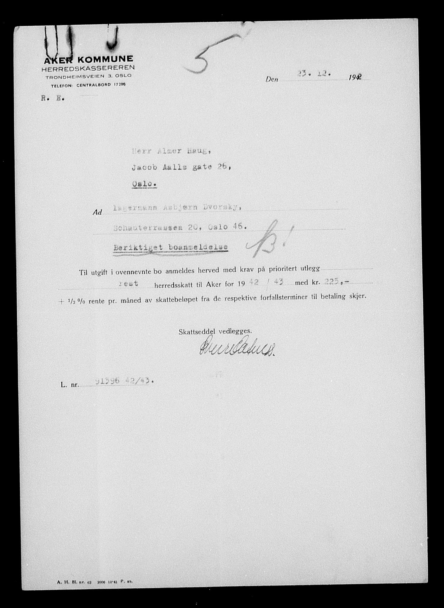 Justisdepartementet, Tilbakeføringskontoret for inndratte formuer, AV/RA-S-1564/H/Hc/Hcc/L0932: --, 1945-1947, p. 57