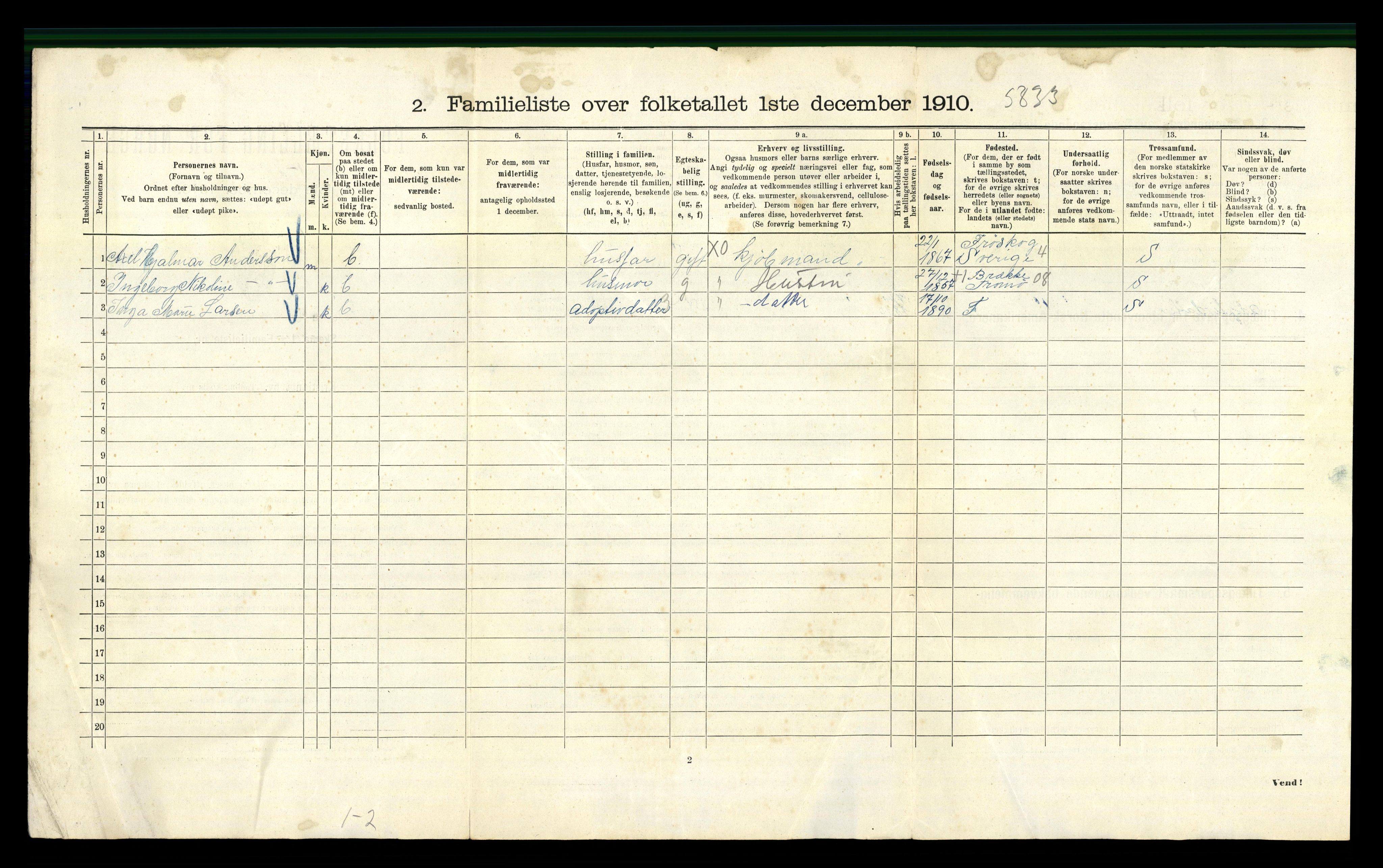 RA, 1910 census for Kristiania, 1910, p. 11992