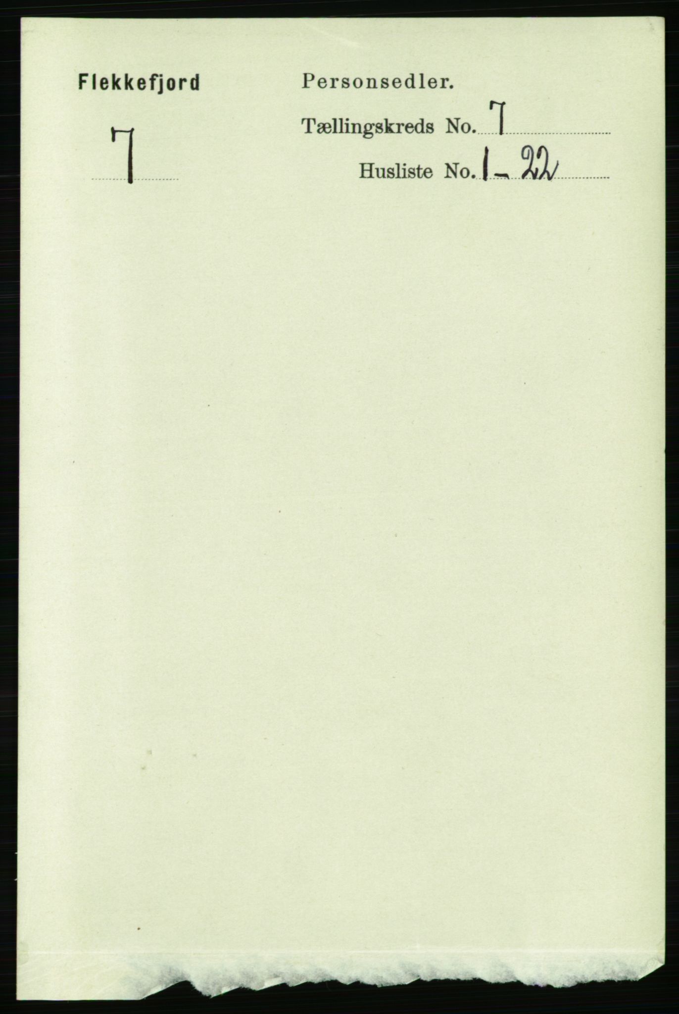 RA, 1891 census for 1004 Flekkefjord, 1891, p. 1281