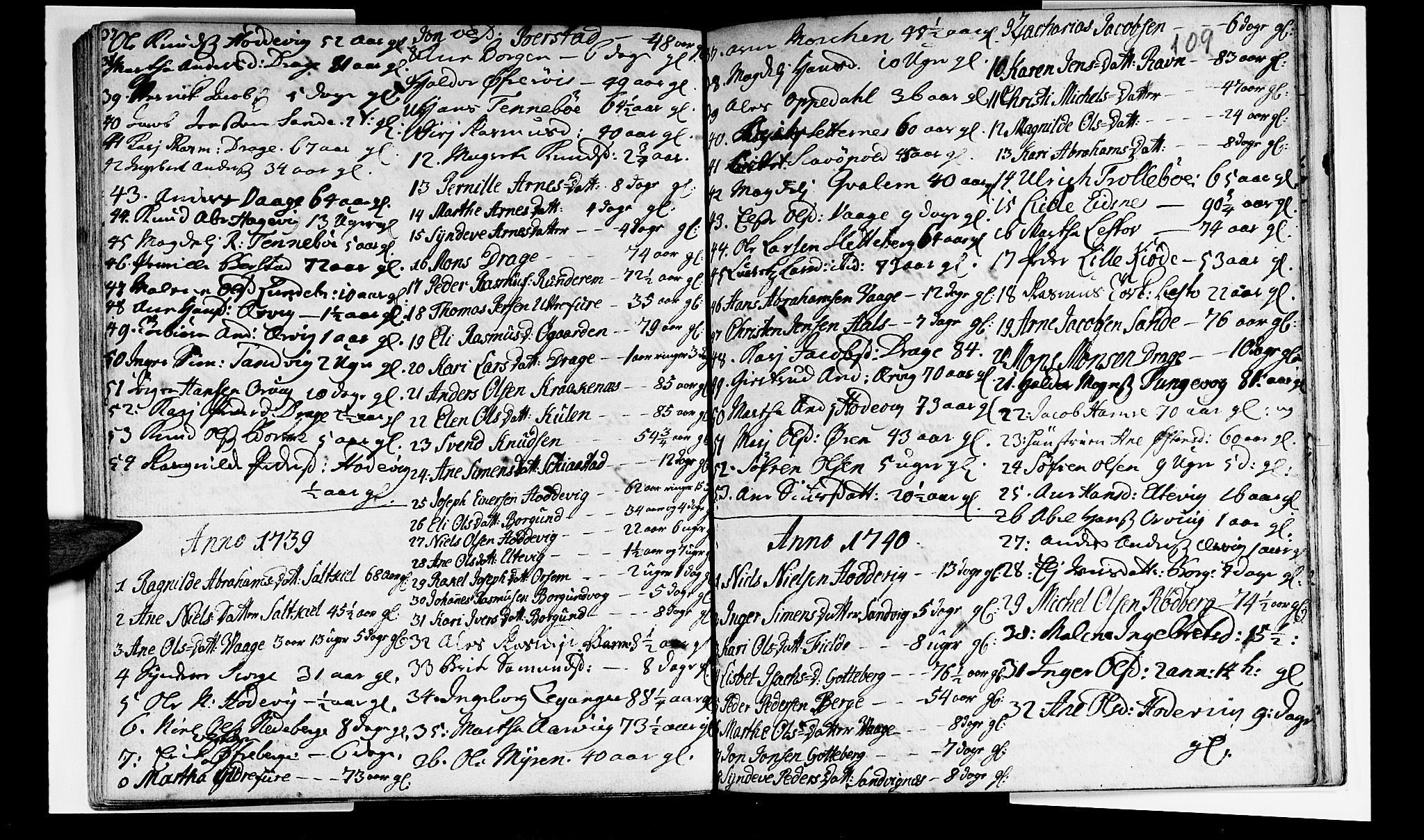 Selje sokneprestembete, SAB/A-99938/H/Ha/Haa/Haaa: Parish register (official) no. A 3, 1731-1743, p. 109