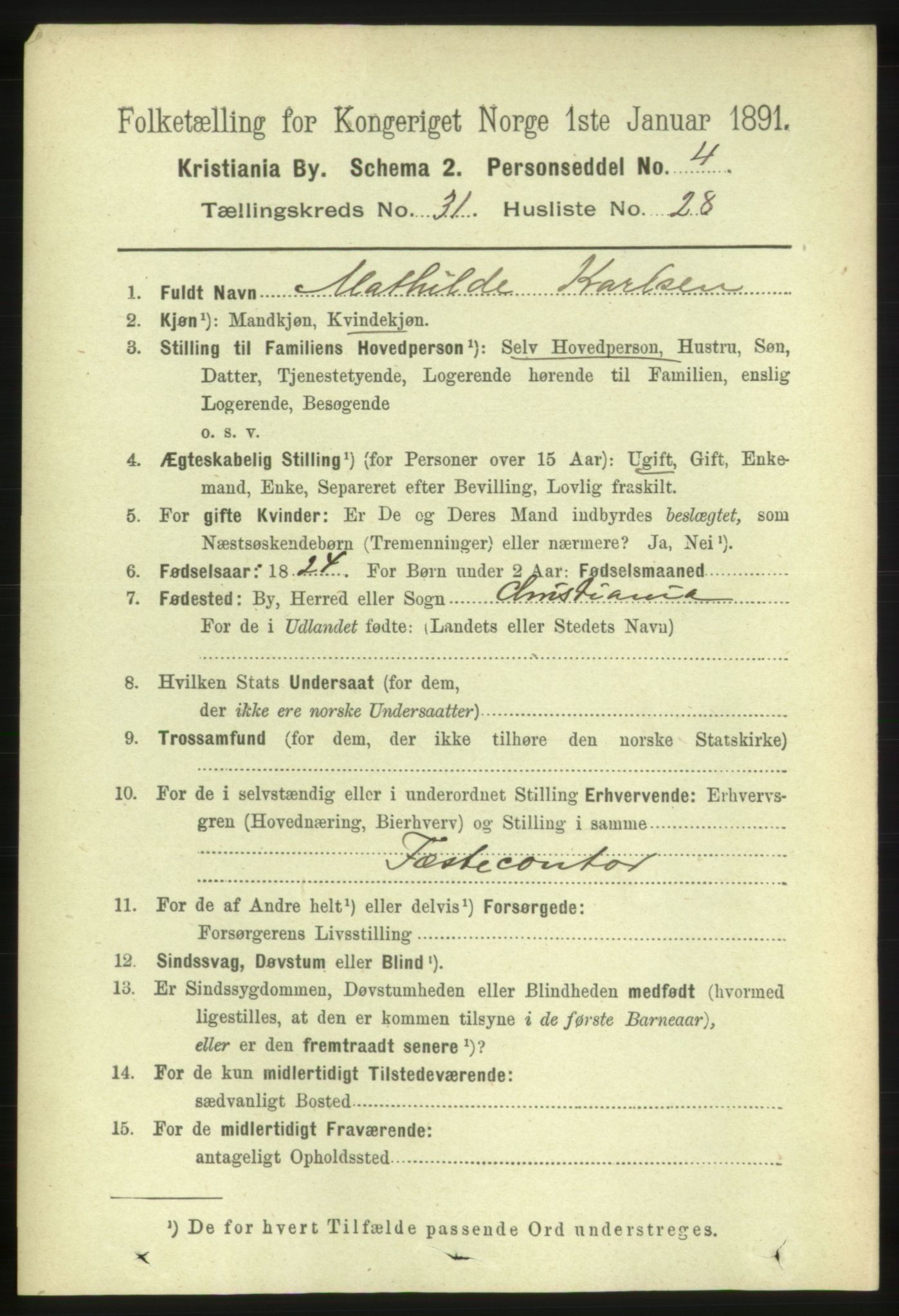 RA, 1891 census for 0301 Kristiania, 1891, p. 16767