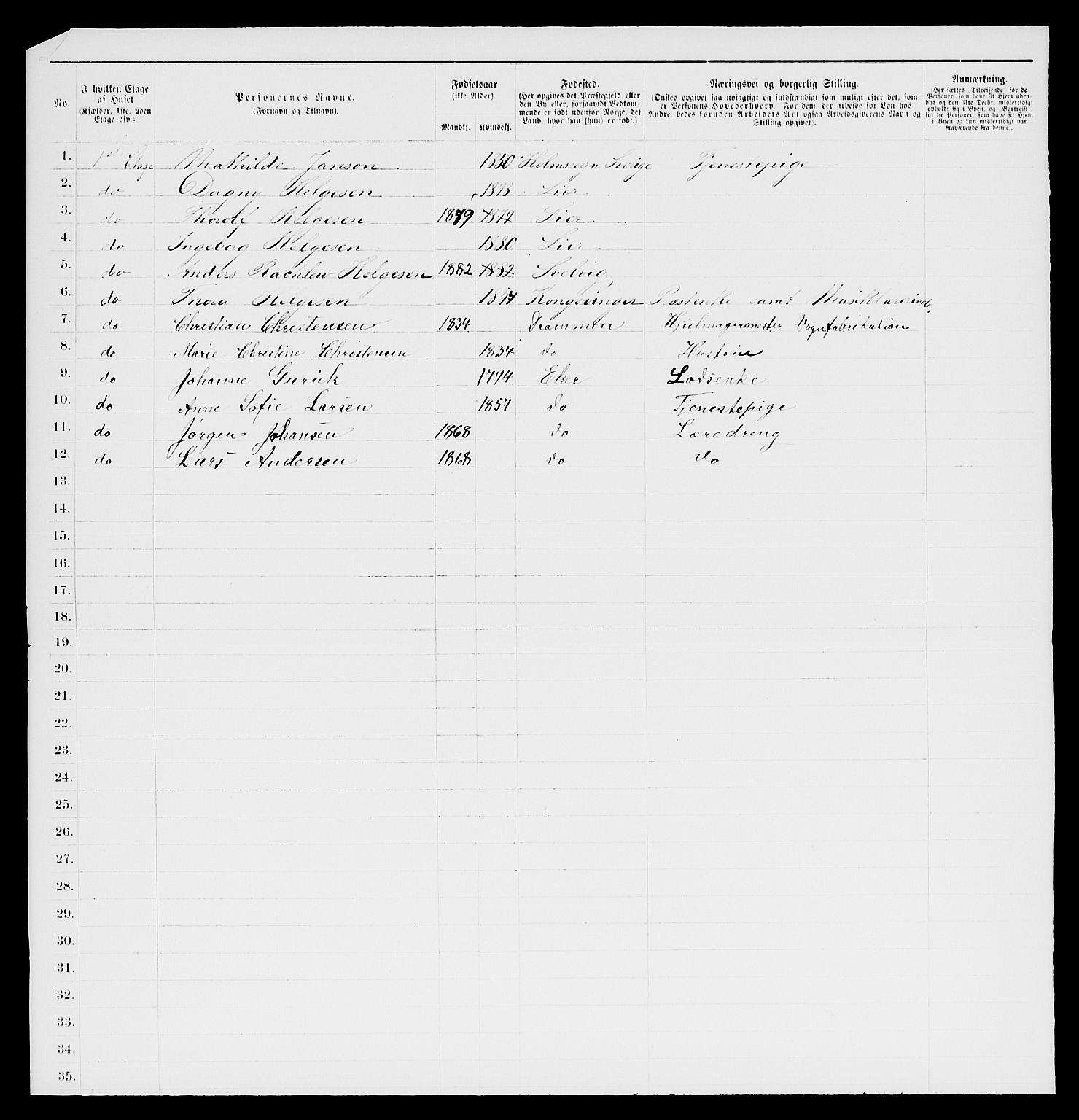 SAKO, 1885 census for 0602 Drammen, 1885, p. 2036