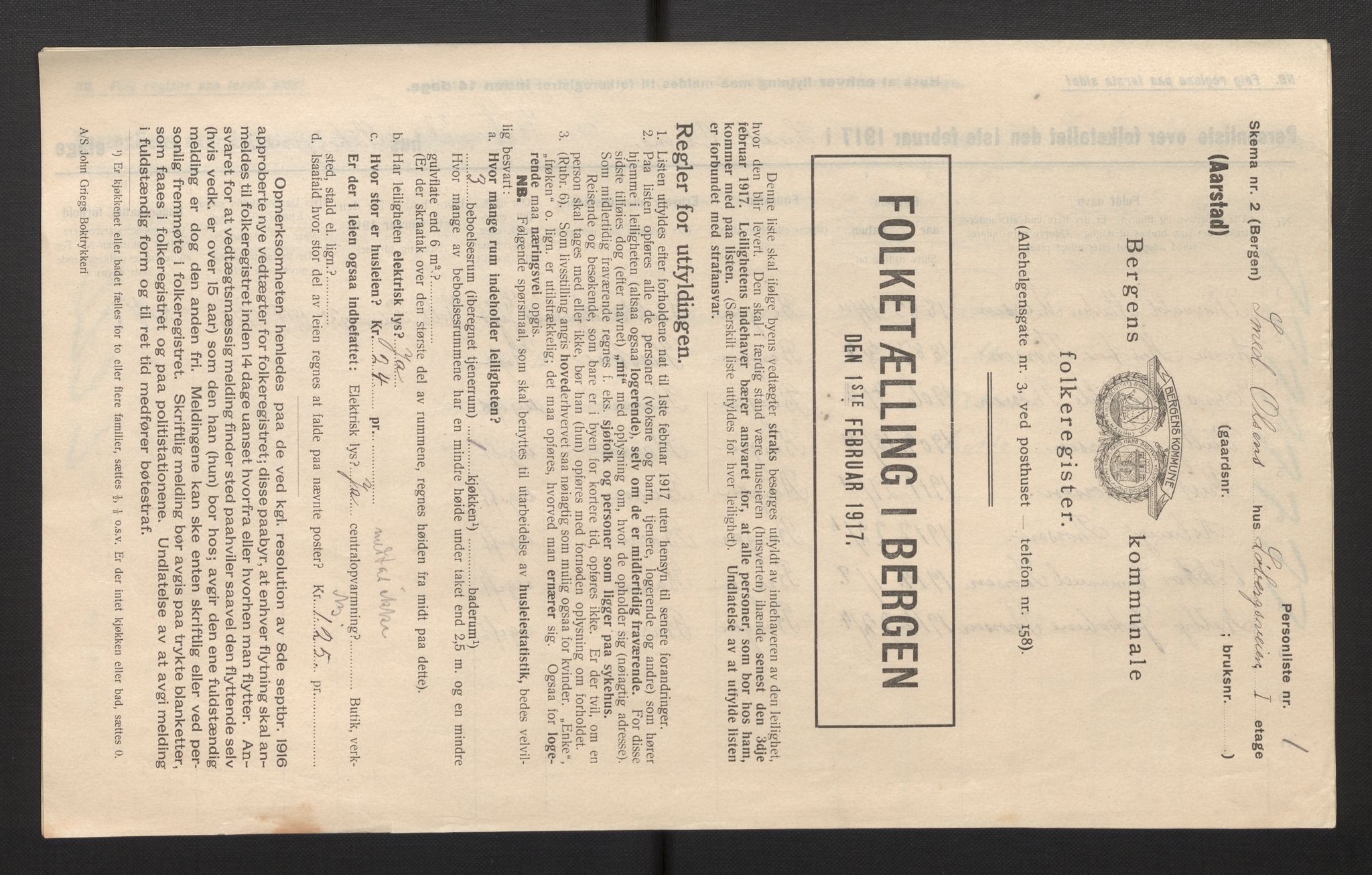 SAB, Municipal Census 1917 for Bergen, 1917, p. 48311