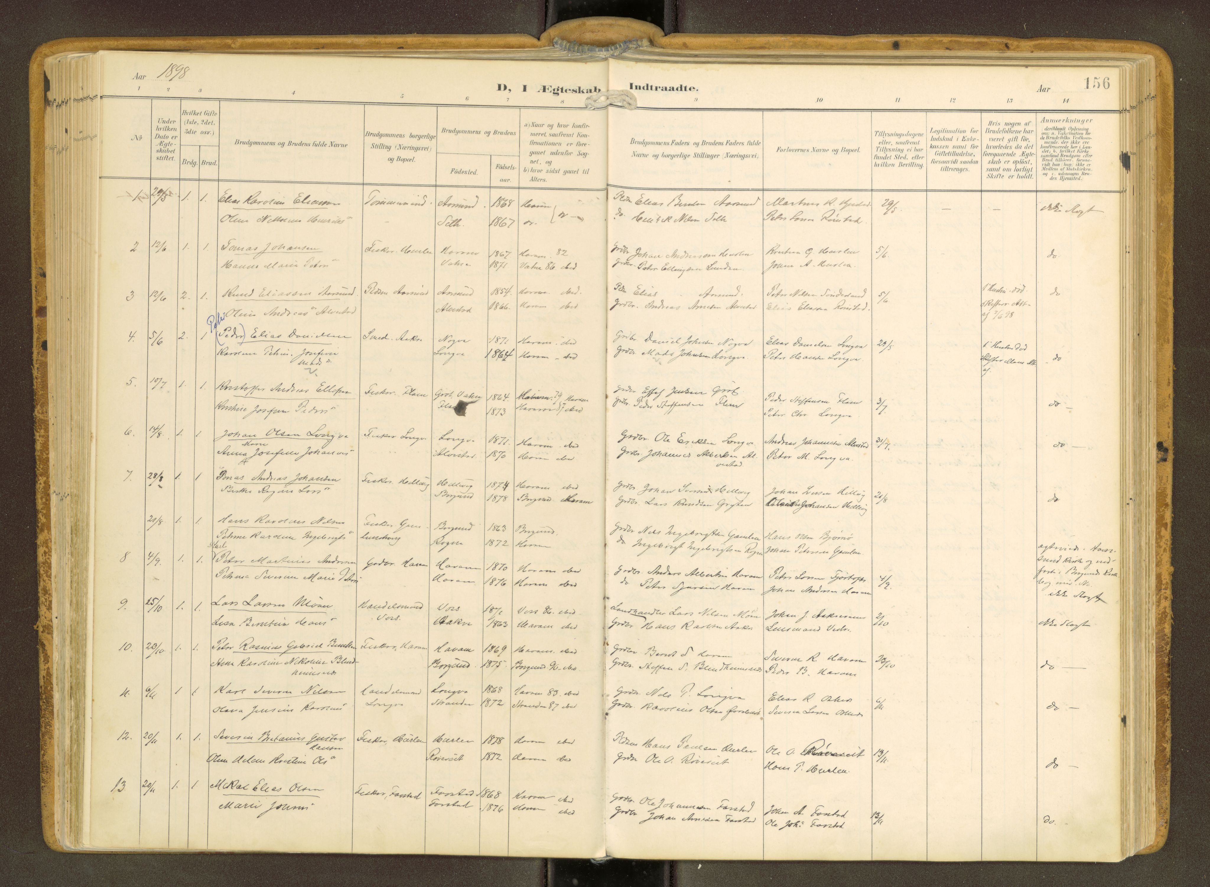 Ministerialprotokoller, klokkerbøker og fødselsregistre - Møre og Romsdal, SAT/A-1454/536/L0517: Parish register (official) no. 536A--, 1897-1917, p. 156