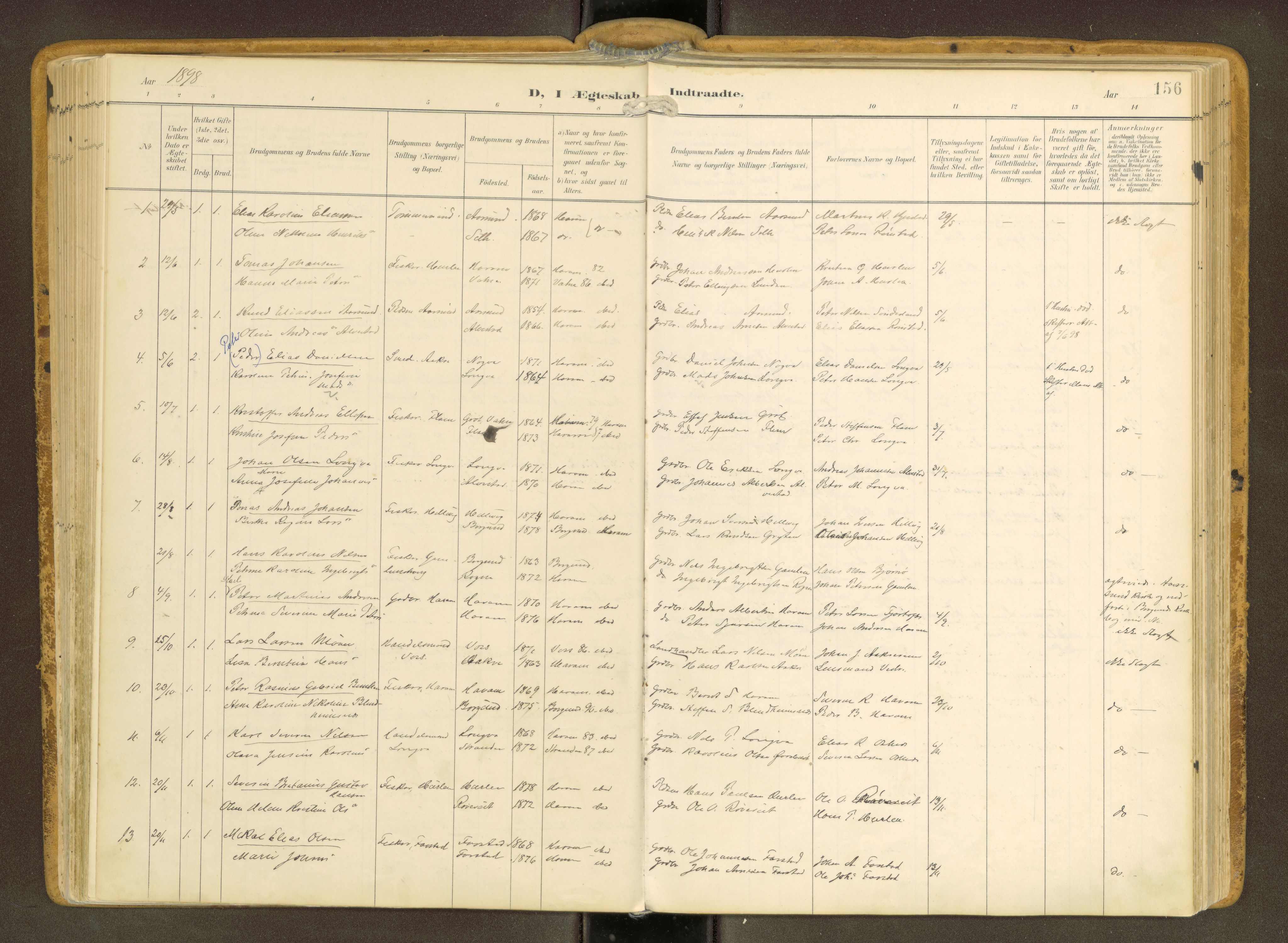 Ministerialprotokoller, klokkerbøker og fødselsregistre - Møre og Romsdal, AV/SAT-A-1454/536/L0517: Parish register (official) no. 536A--, 1897-1917, p. 156