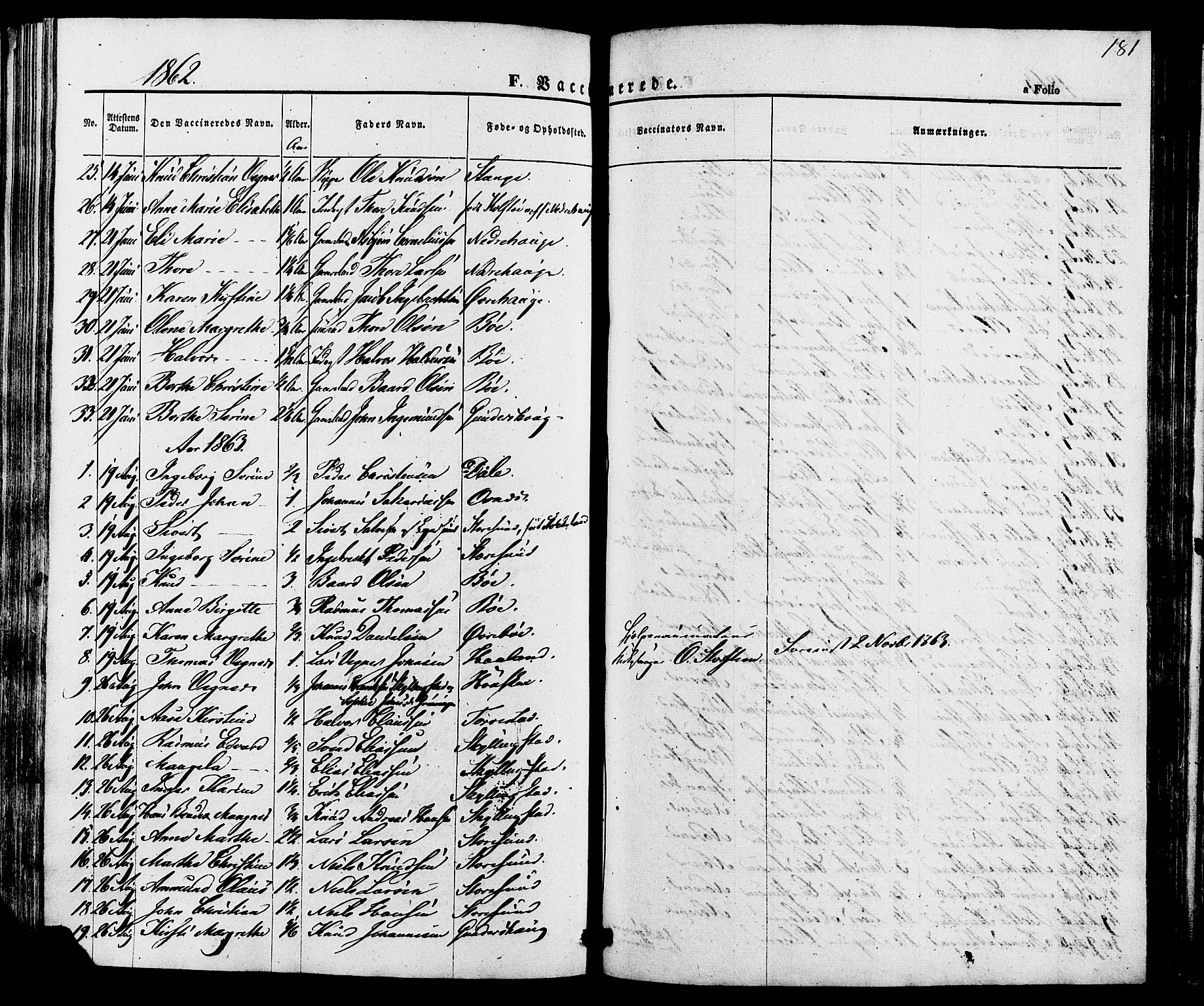 Torvastad sokneprestkontor, AV/SAST-A -101857/H/Ha/Haa/L0010: Parish register (official) no. A 10, 1857-1878, p. 181