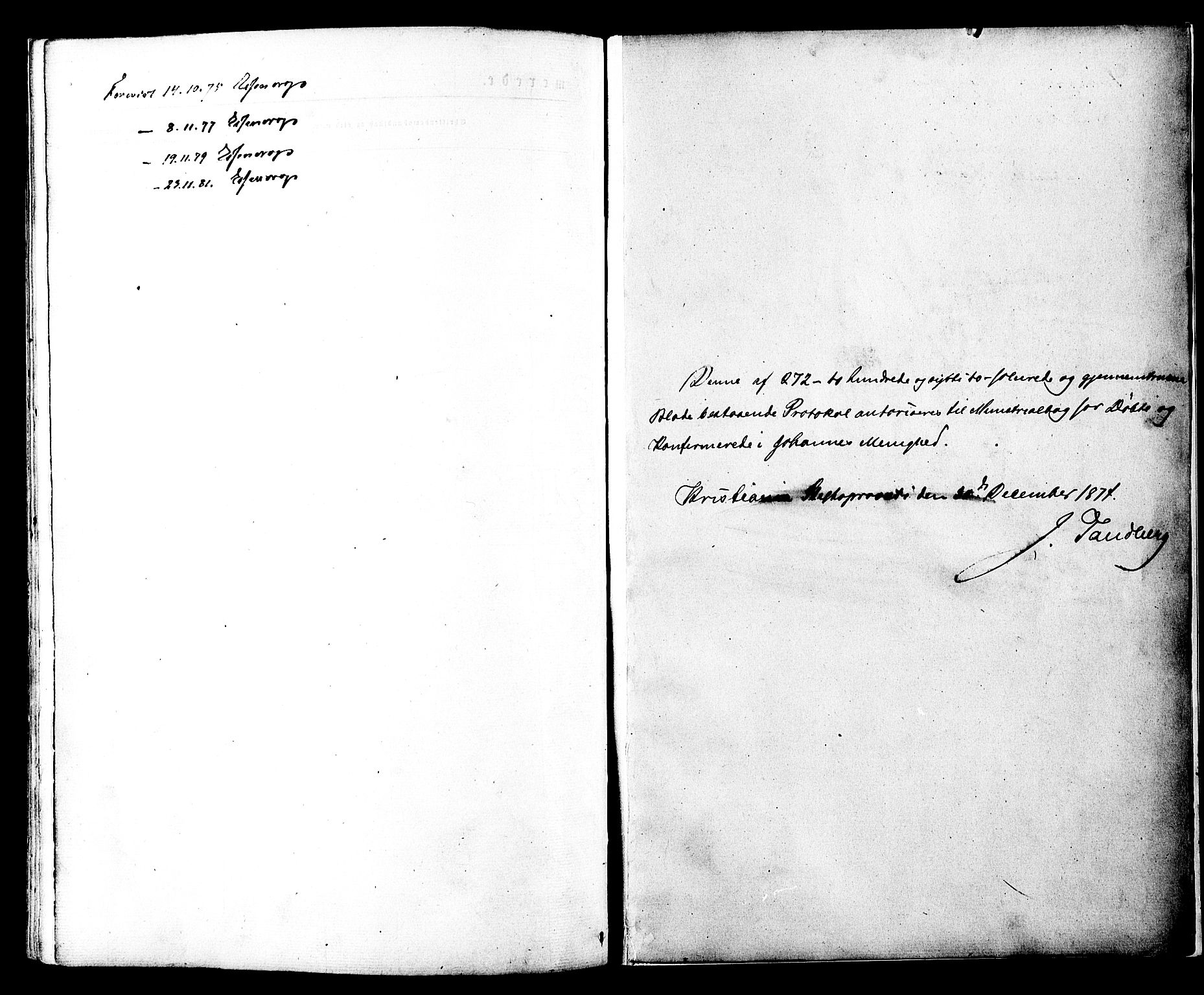 Johannes prestekontor Kirkebøker, SAO/A-10852/F/Fa/L0001: Parish register (official) no. 1, 1875-1881