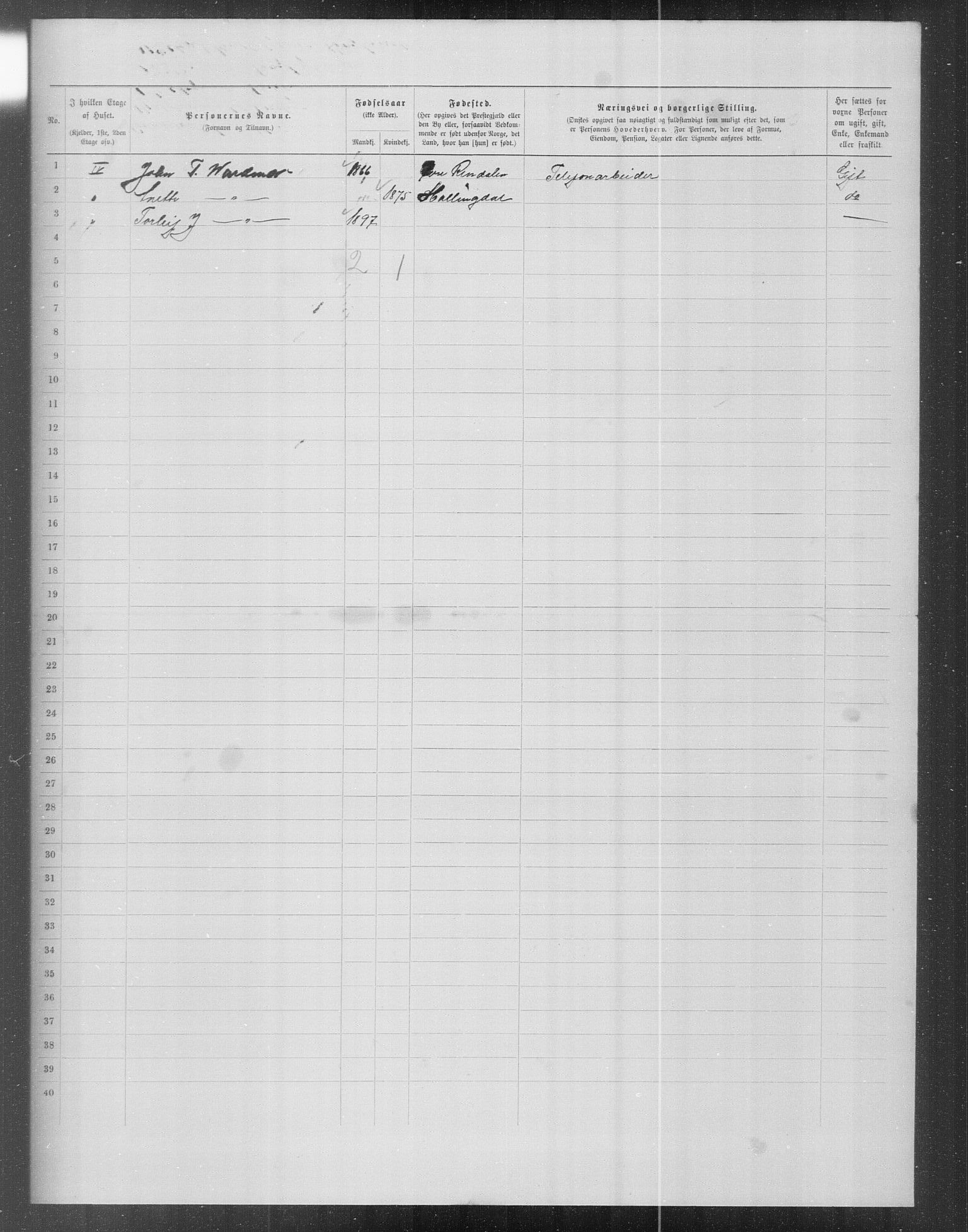 OBA, Municipal Census 1899 for Kristiania, 1899, p. 16643