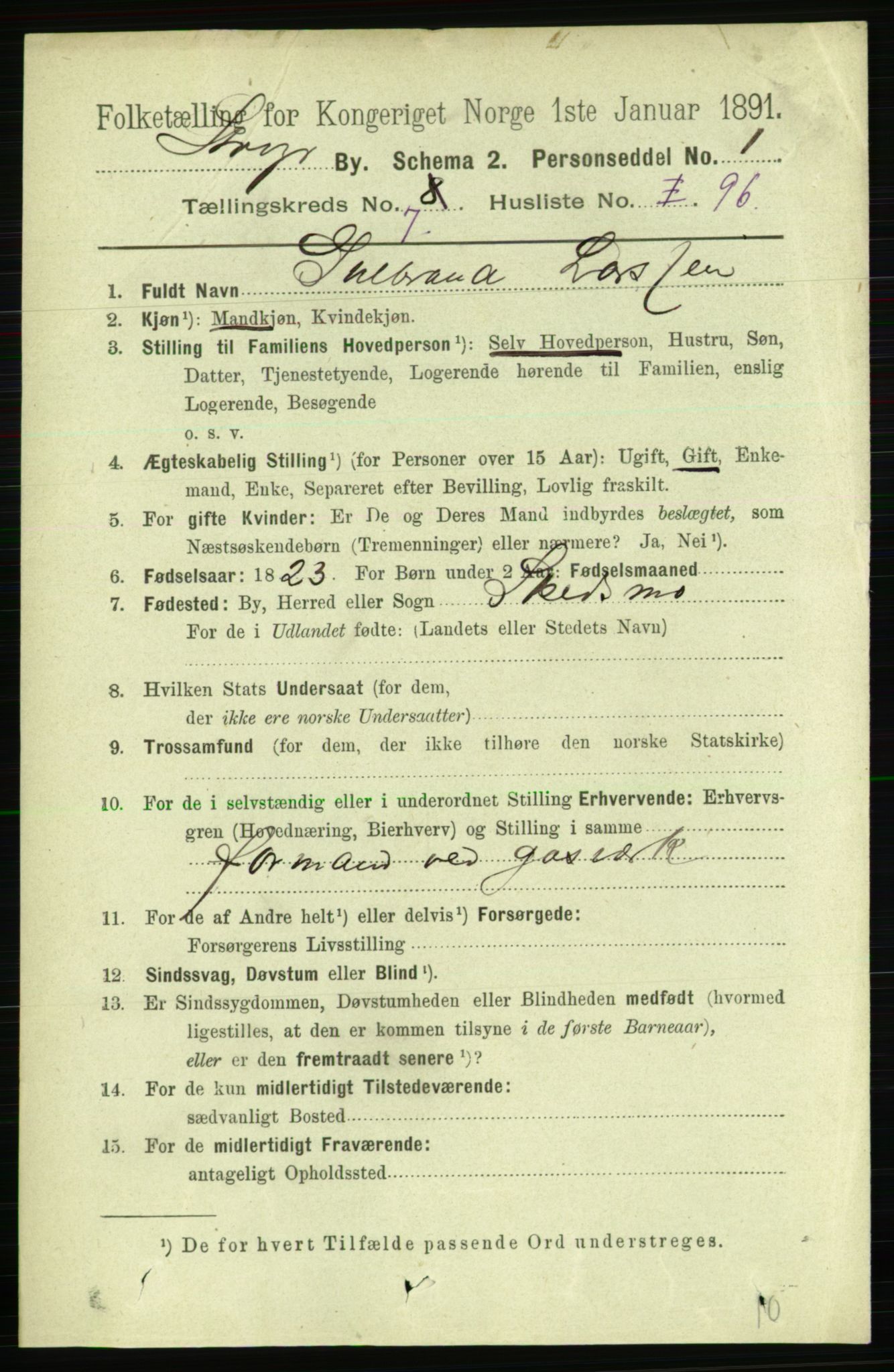 RA, 1891 census for 1103 Stavanger, 1891, p. 11976