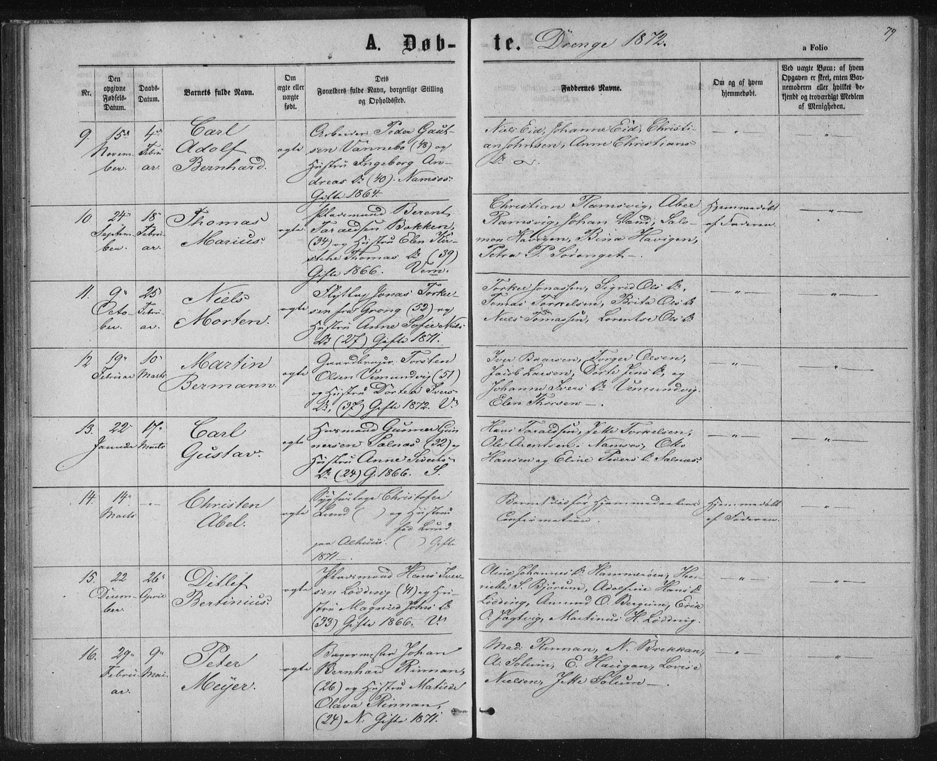 Ministerialprotokoller, klokkerbøker og fødselsregistre - Nord-Trøndelag, SAT/A-1458/768/L0570: Parish register (official) no. 768A05, 1865-1874, p. 79