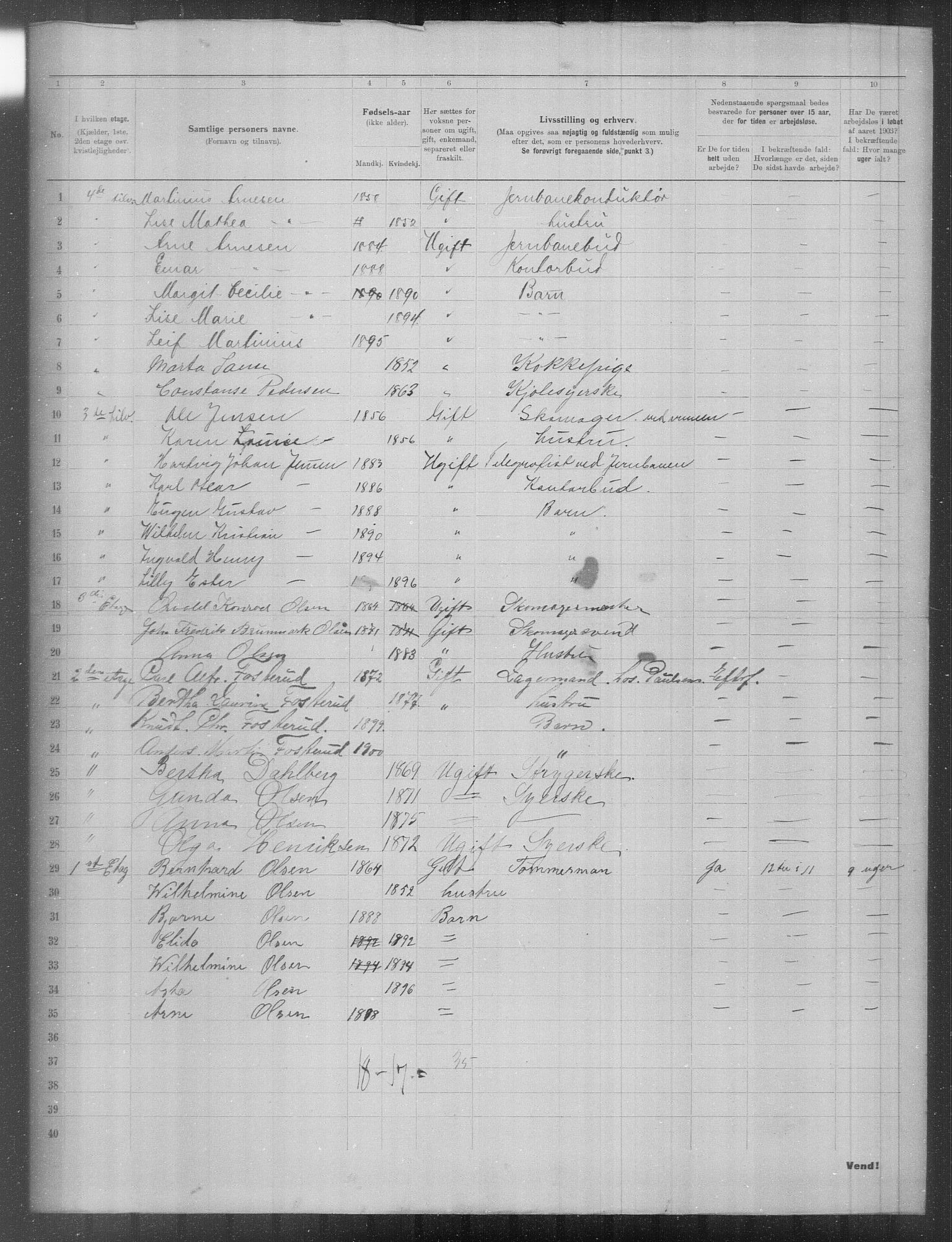 OBA, Municipal Census 1903 for Kristiania, 1903, p. 12719