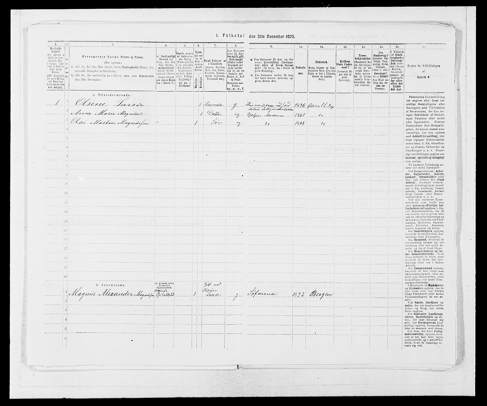 SAB, 1875 census for 1263P Lindås, 1875, p. 2350