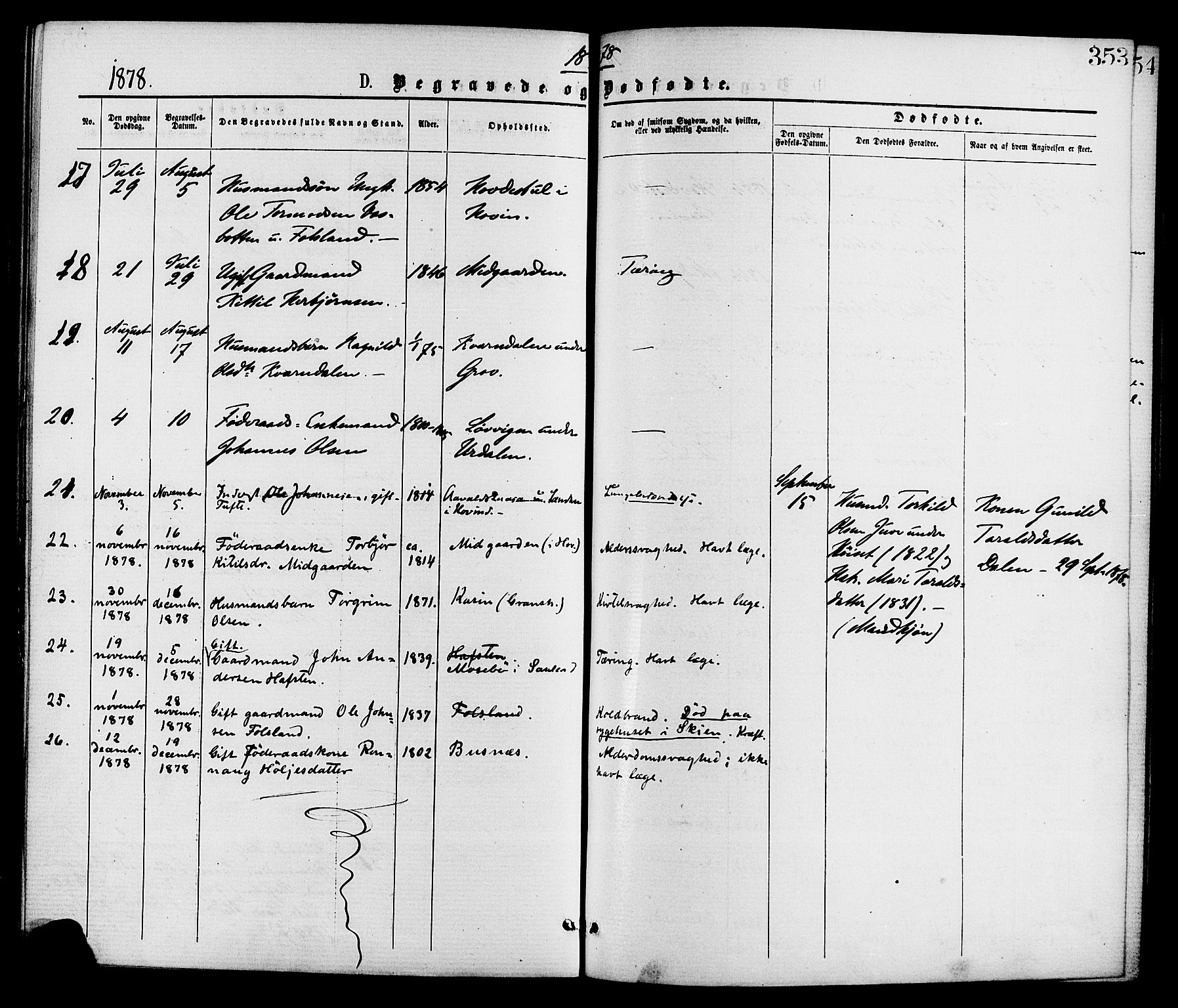 Gransherad kirkebøker, AV/SAKO-A-267/F/Fa/L0004: Parish register (official) no. I 4, 1871-1886, p. 353