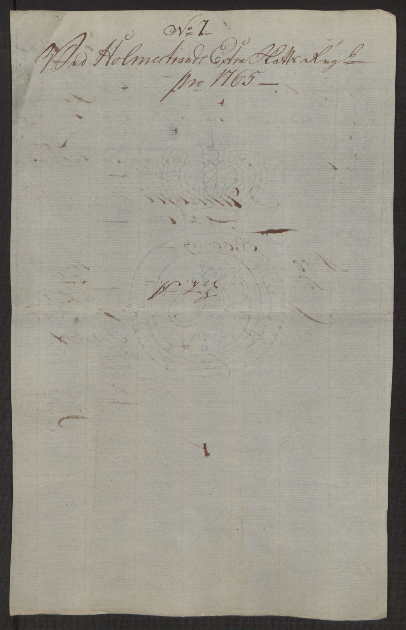 Rentekammeret inntil 1814, Reviderte regnskaper, Byregnskaper, RA/EA-4066/R/Rh/L0163/0001: [H4] Kontribusjonsregnskap / Ekstraskatt, Holmestrand, 1762-1772, p. 201