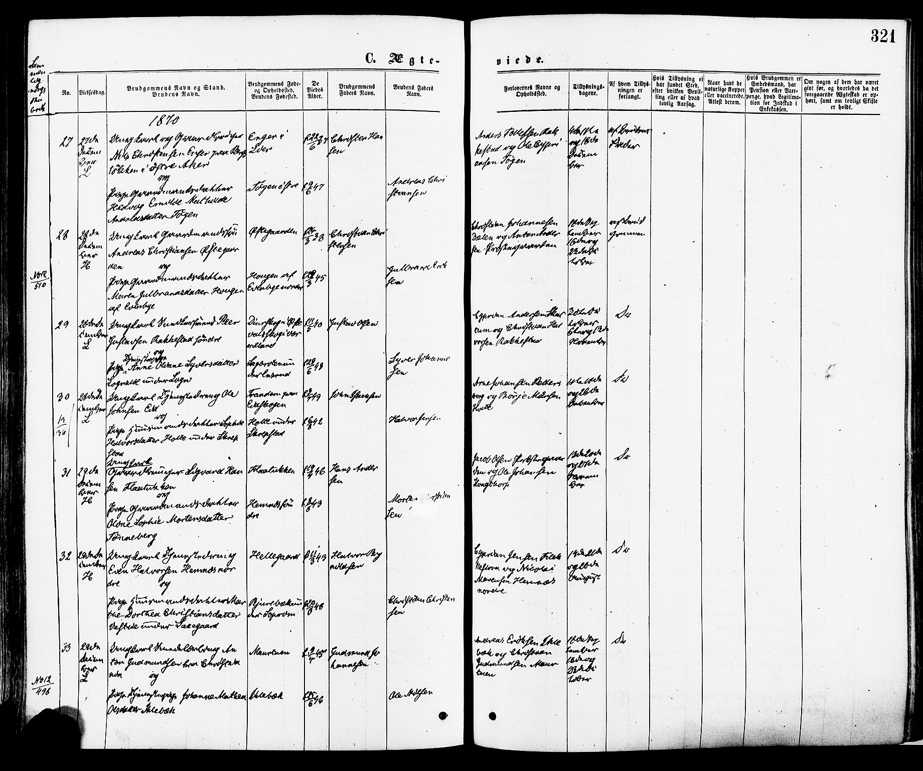 Høland prestekontor Kirkebøker, AV/SAO-A-10346a/F/Fa/L0012.a: Parish register (official) no. I 12A, 1869-1879, p. 321