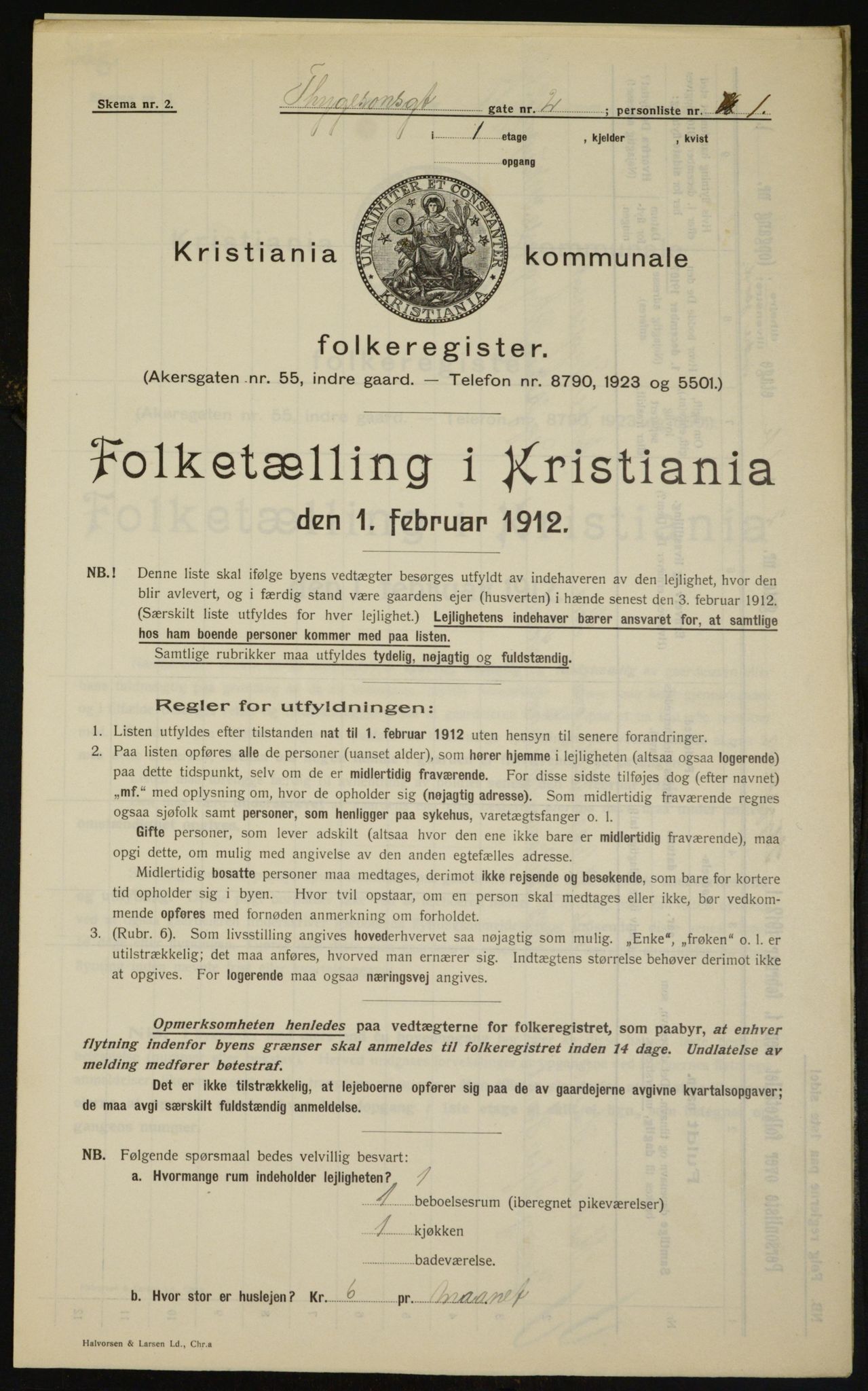 OBA, Municipal Census 1912 for Kristiania, 1912, p. 111355