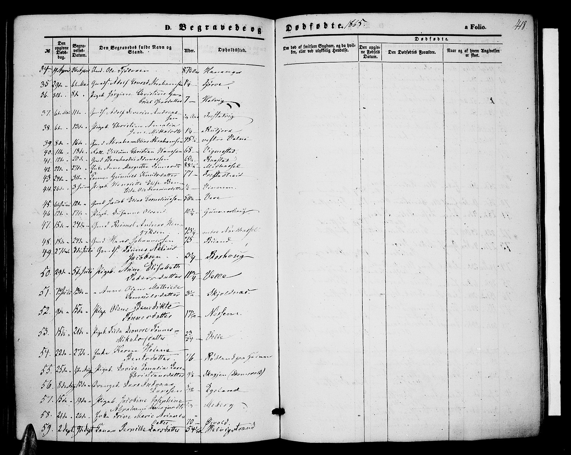 Lista sokneprestkontor, AV/SAK-1111-0027/F/Fb/L0003: Parish register (copy) no. B 3, 1862-1877, p. 418